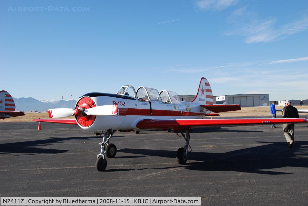 N2411Z, 1981 Yakovlev Yak-52 C/N 821911, Salute to Veteran's 2008 event at Broomfield Colorado.