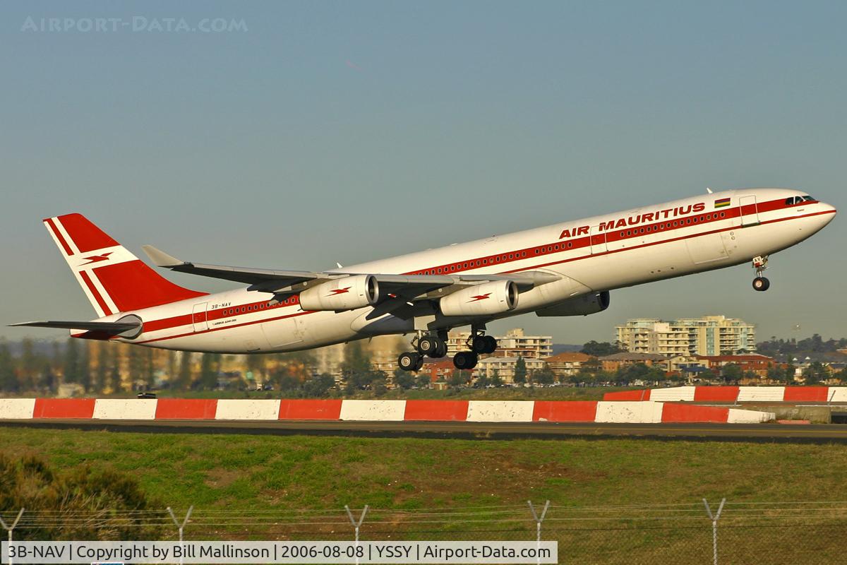 3B-NAV, 1995 Airbus A340-312 C/N 094, Rotating from r/w 34L