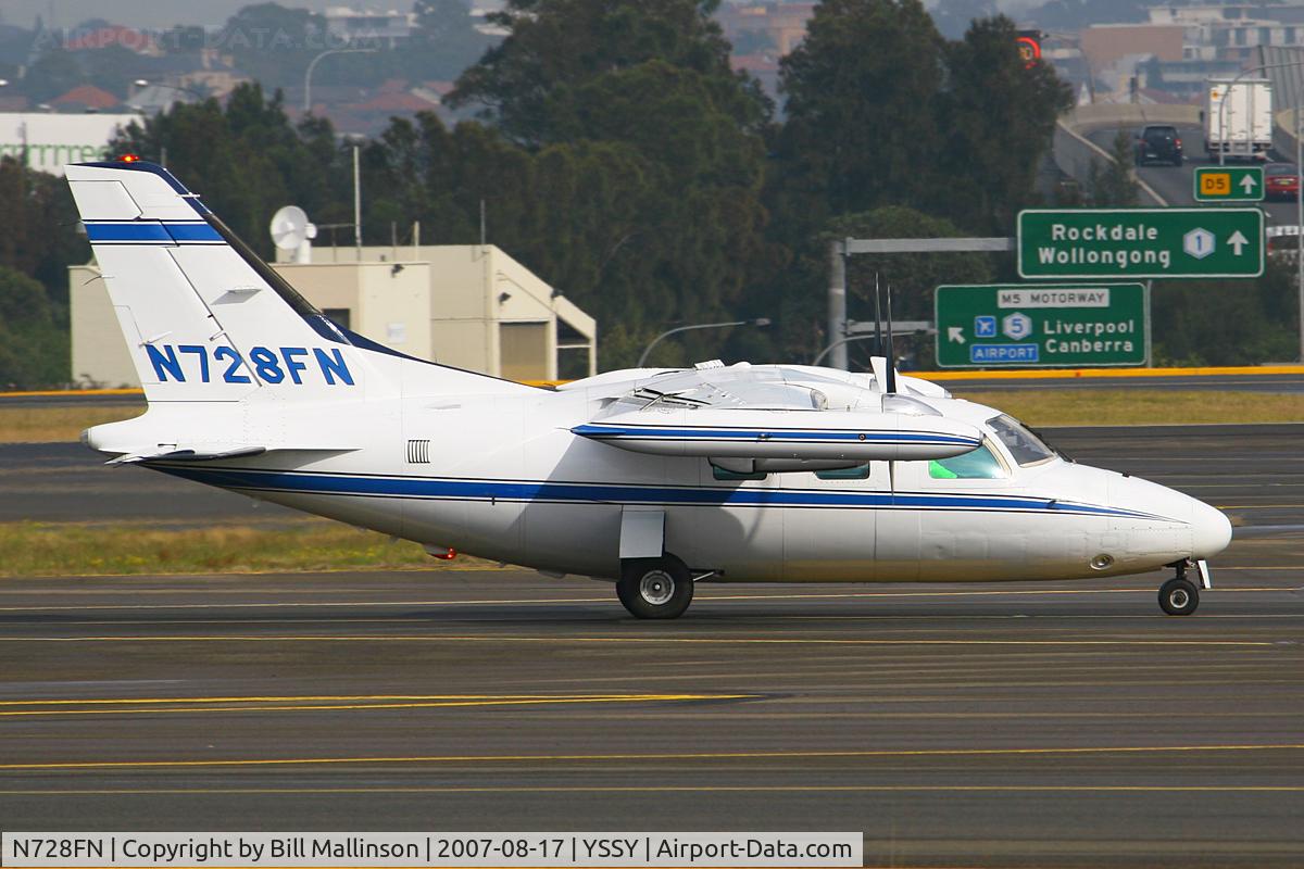 N728FN, 1974 Mitsubishi MU-2B-25 C/N 303, Taxiing from r/w 34R