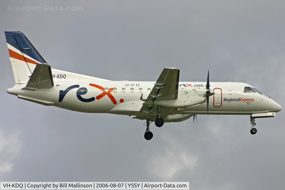 VH-KDQ, 1992 Saab 340B C/N 340B-325, Coming in beforte the rain