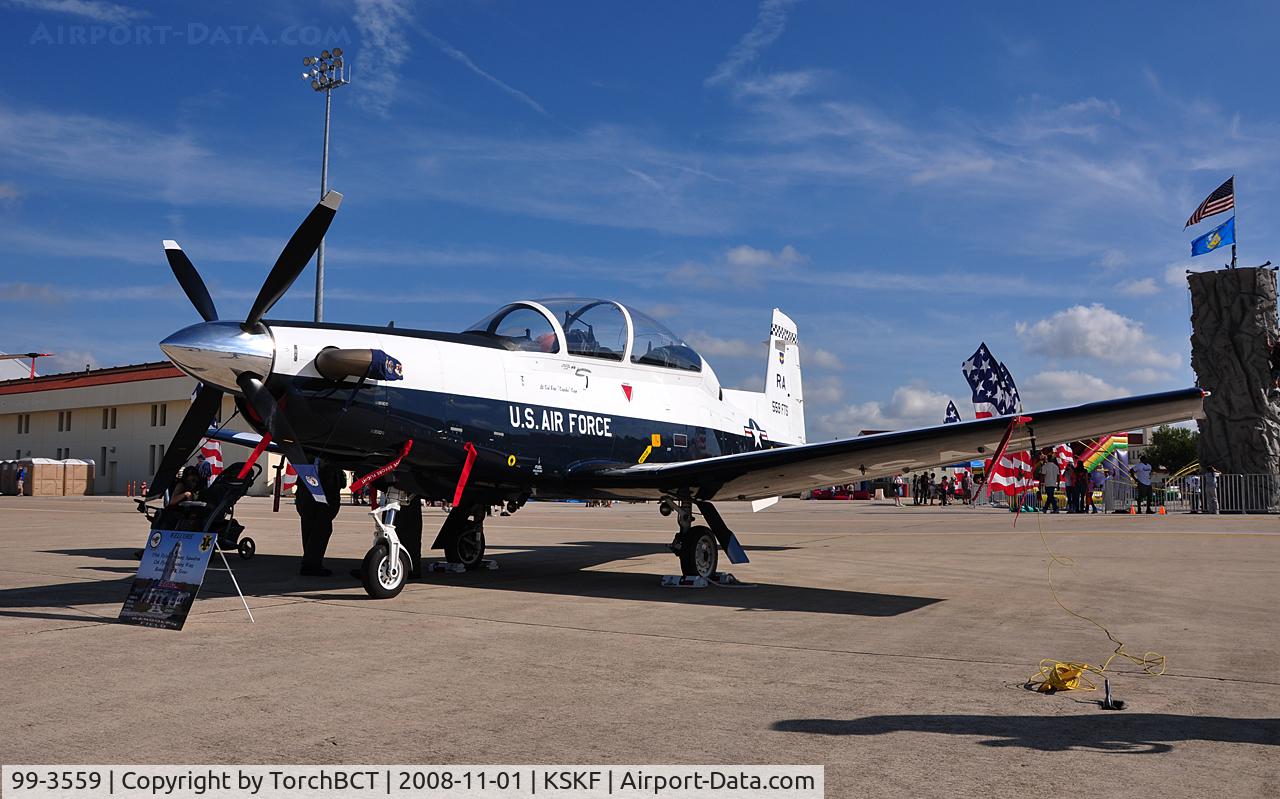 99-3559, 1999 Raytheon T-6A Texan II C/N PT-63, Texan II from Randolph AFB, at Lackland Airshow 2008