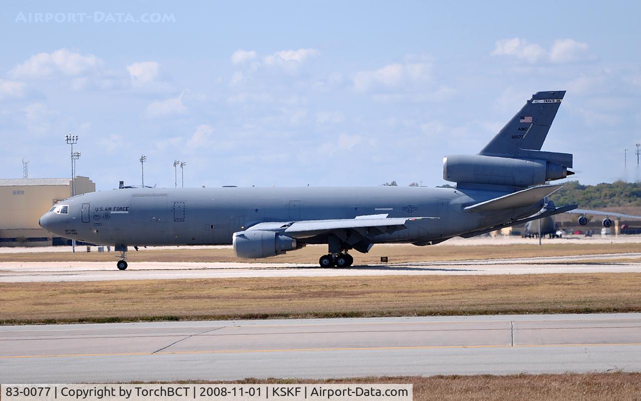 83-0077, 1983 McDonnell Douglas KC-10A Extender C/N 48218, 6th ARS Extender visiting Lackland during Airshow 2008.