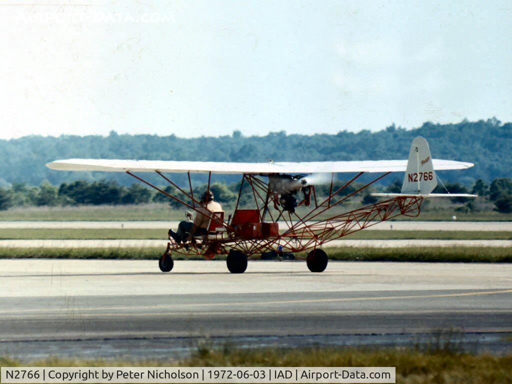 N2766, 1970 Economos BREEZY GE-1 C/N GE-1, Displayed at Dulles at Transpo 72 arranged by Dept of Transportation - good to see it still registered