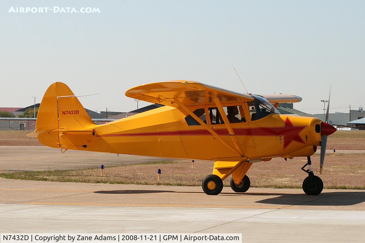 N7432D, 1957 Piper PA-22-150 C/N 22-5195, At Grand Prairie Municipal - Piper Tri-Pacer