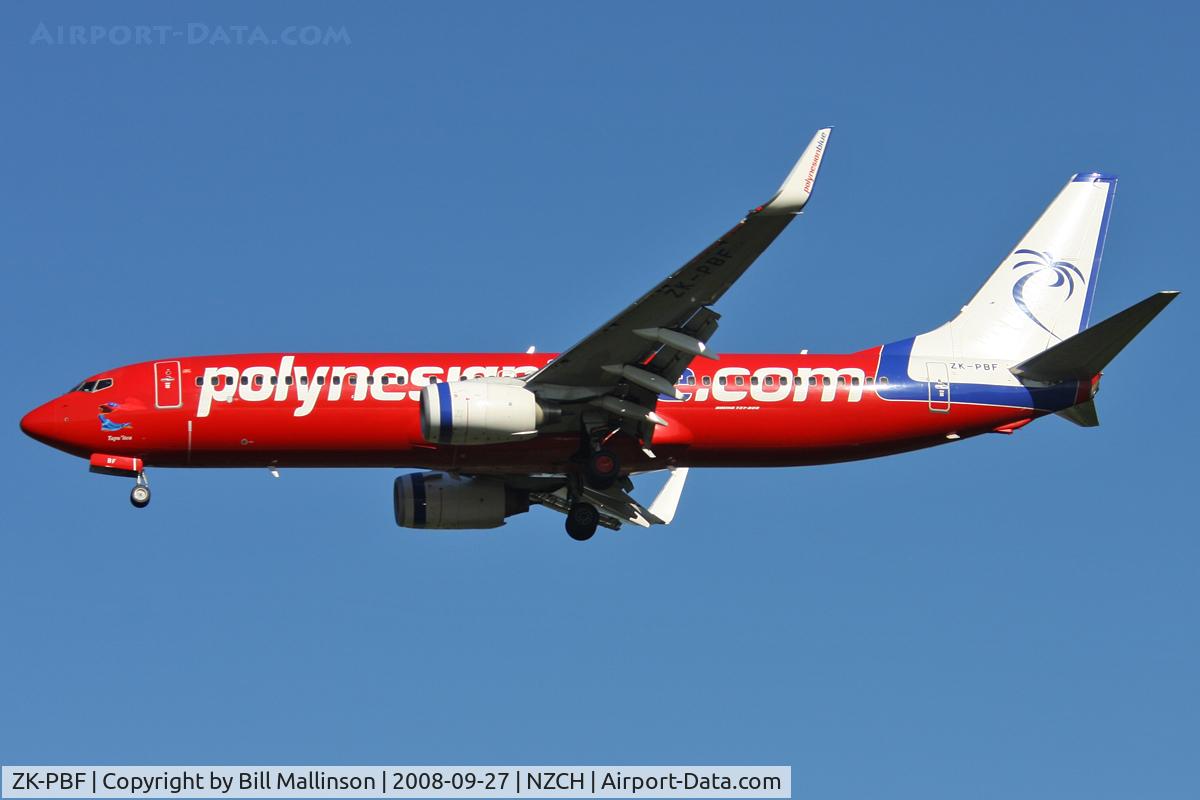 ZK-PBF, 2004 Boeing 737-8FE C/N 33799, Approach to 02