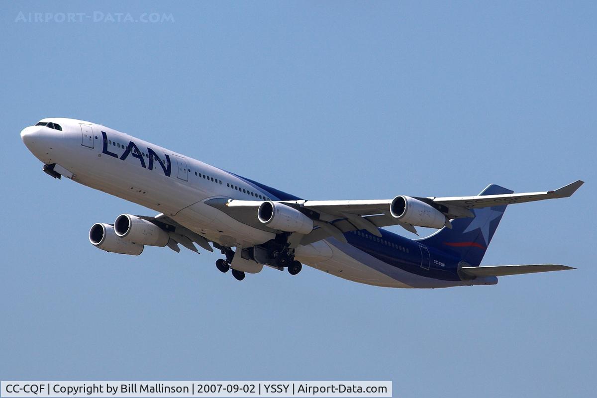 CC-CQF, 2001 Airbus A340-313X C/N 442, Back to South America, via (AKL) NZ.   A whole day of spotting after arriving back from Saigon at 0915, and my flight home didn't leave till 1730