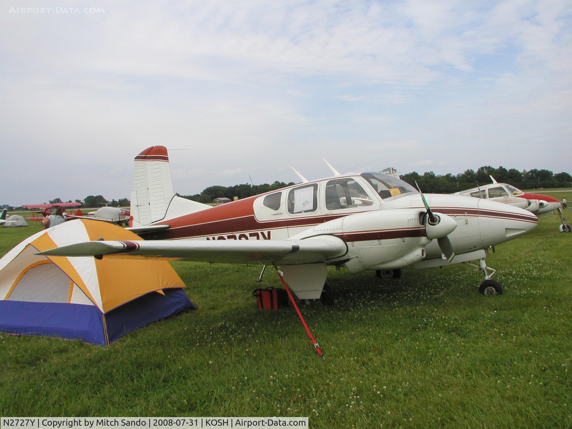 N2727Y, 1958 Beech 95 Travel Air C/N TD-79, EAA AirVenture 2008.
