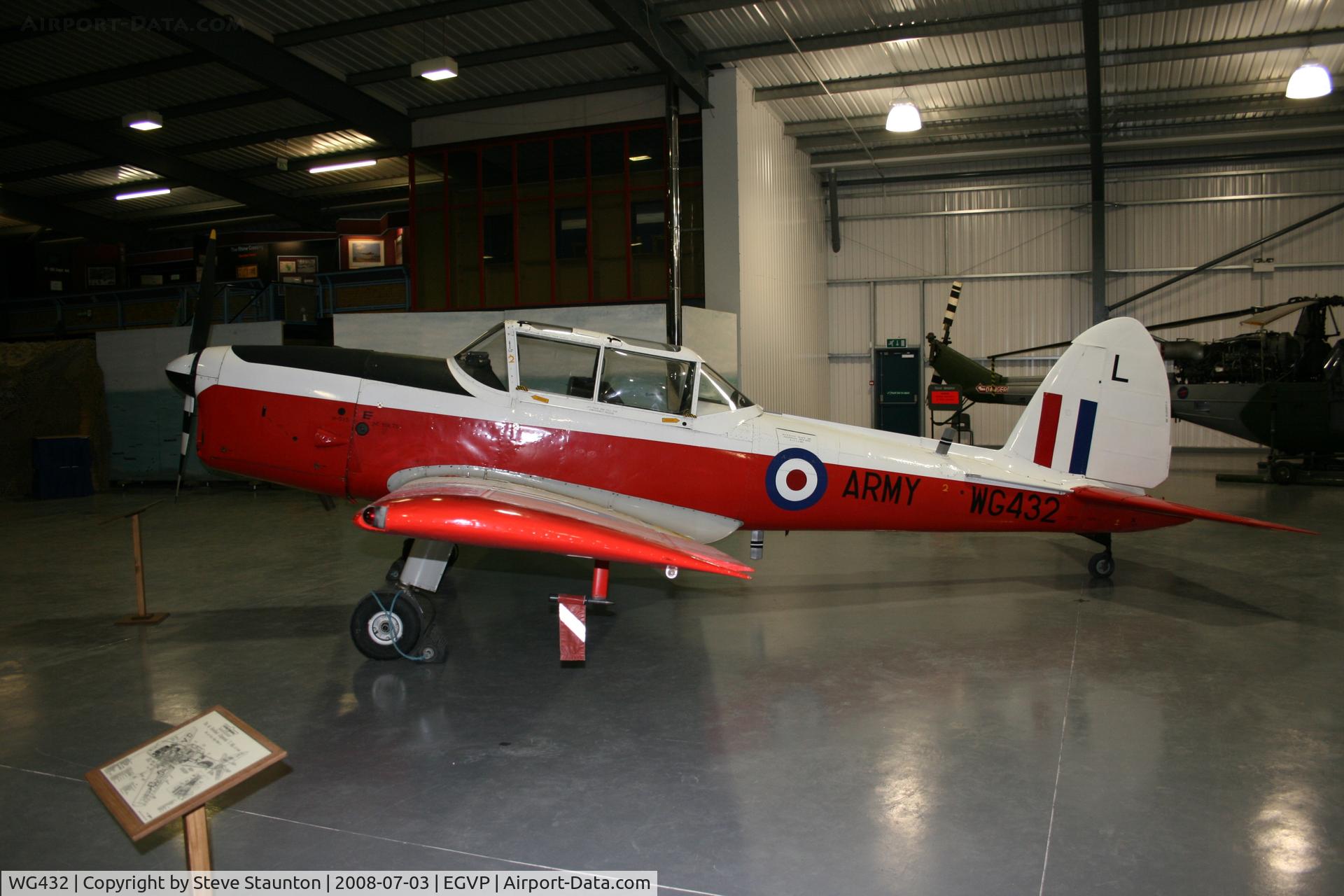 WG432, 1951 De Havilland DHC-1 Chipmunk T.10 C/N C1/0506, Taken at the Museum of Army Flying, Middle Wallop July 2008.