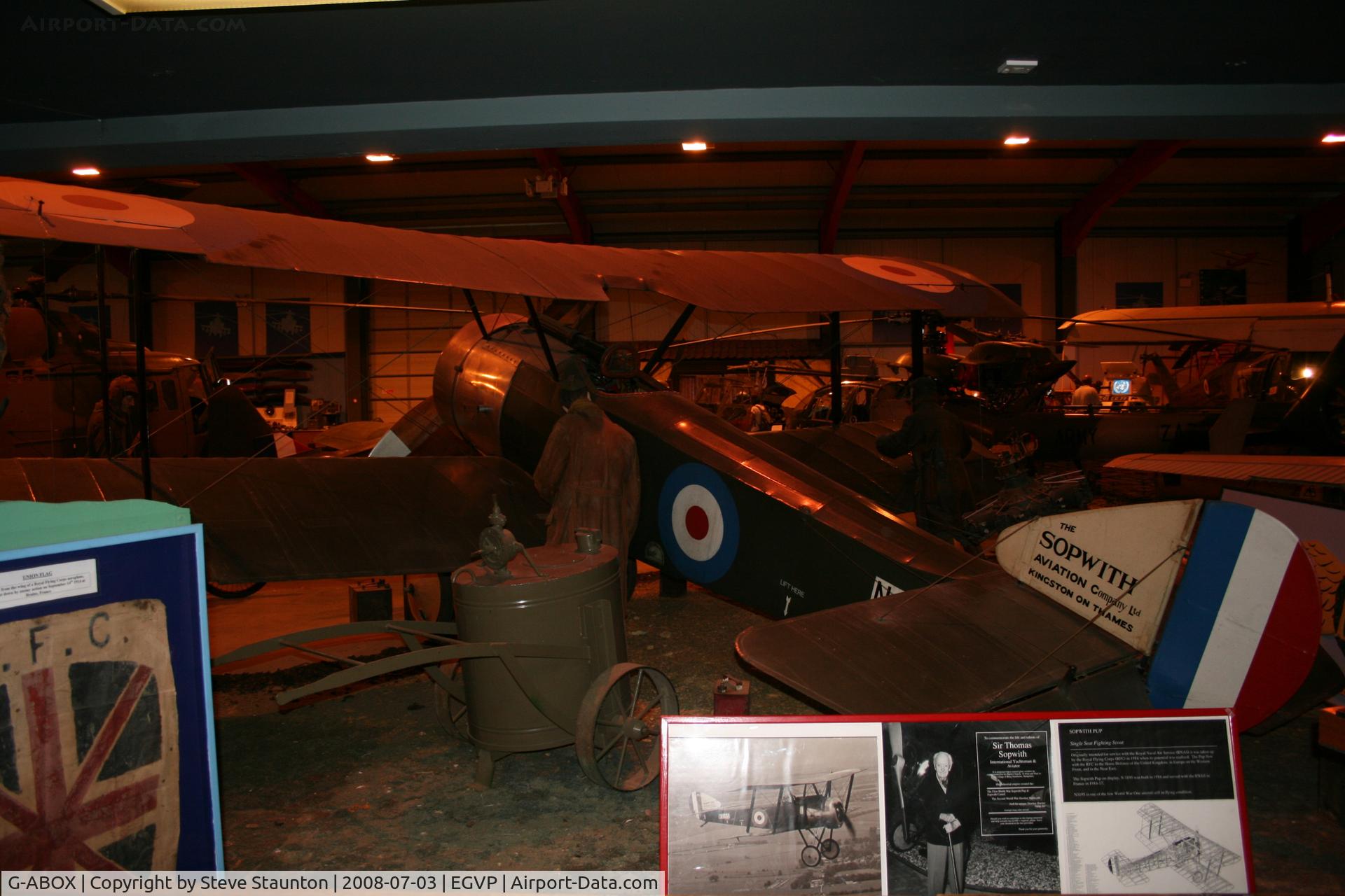 G-ABOX, 1916 Sopwith Pup C/N Not found G-ABOX, Taken at the Museum of Army Flying, Middle Wallop July 2008.