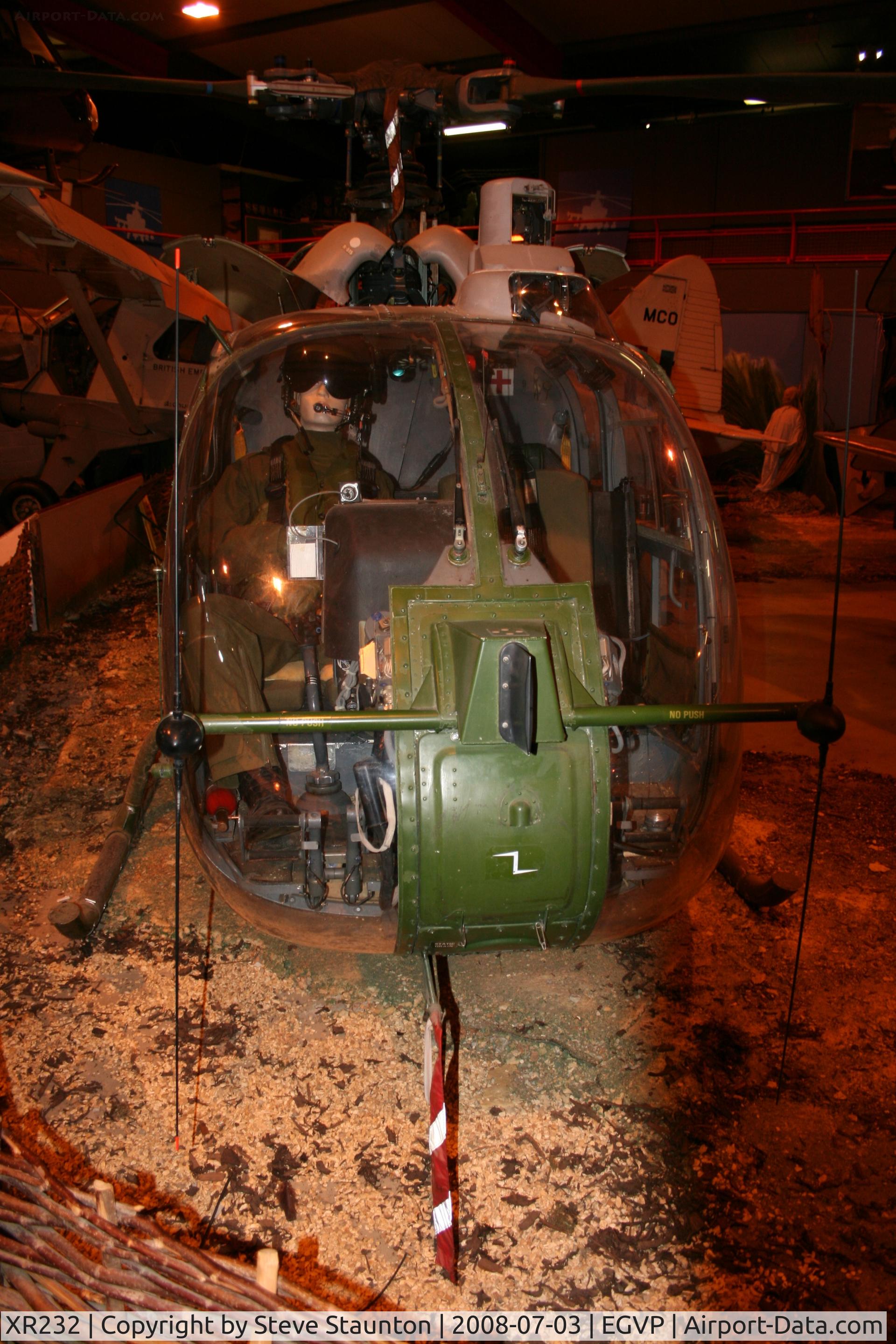 XR232, Sud Aviation Alouette AH2 C/N 1503, Taken at the Museum of Army Flying, Middle Wallop July 2008.