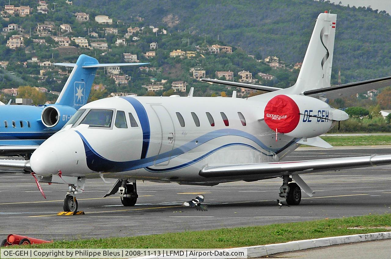 OE-GEH, 2008 Cessna 560XLS Citation Excel C/N 560-5755, Bizzjet at rest while a 