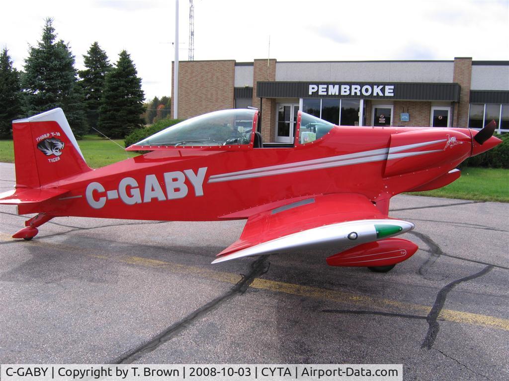 C-GABY, 1980 Thorp T-18 Tiger C/N 673, C-GABY enroute from Quebec City to Winnipeg