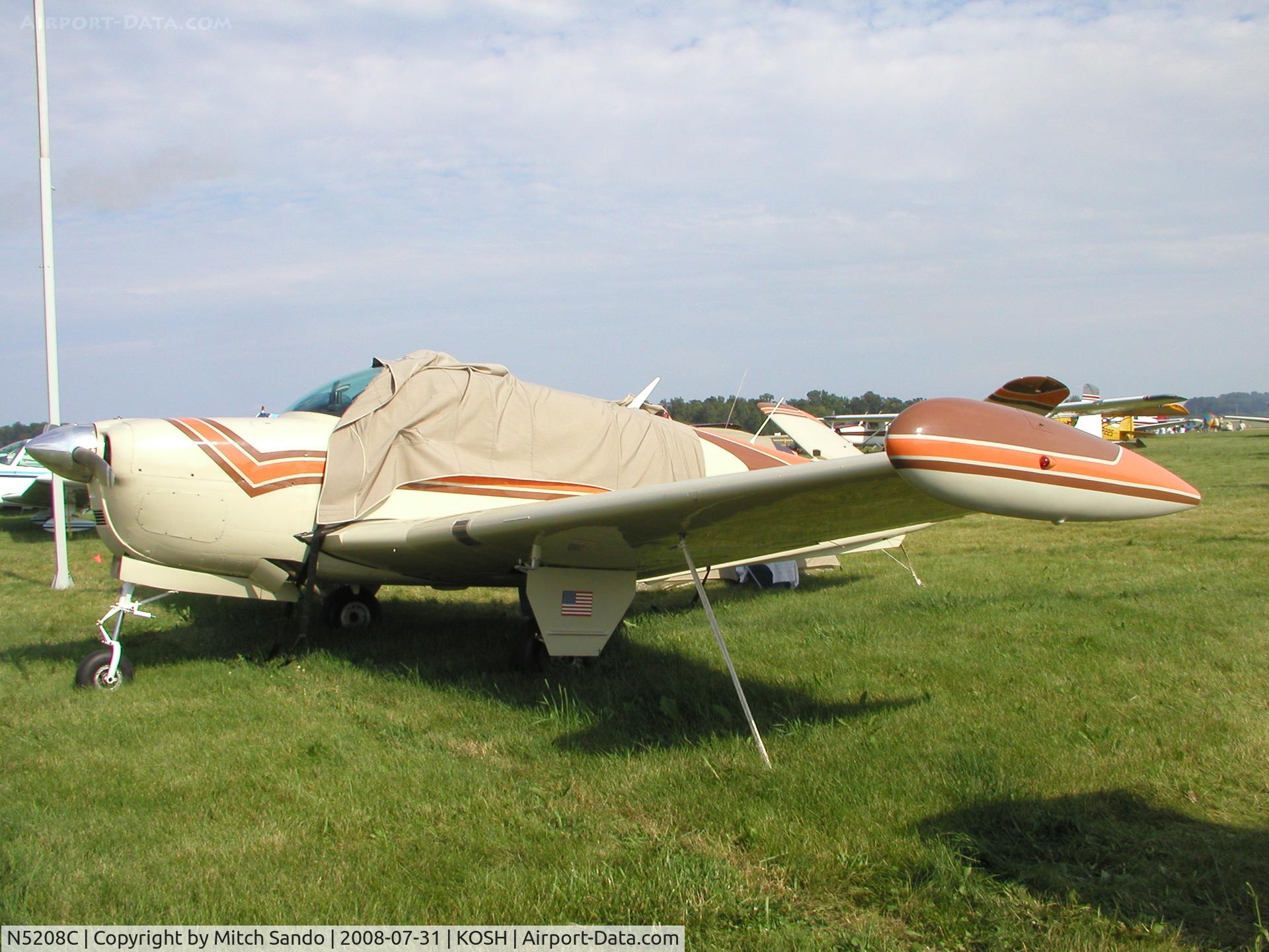 N5208C, 1950 Beech B35 Bonanza C/N D-2553, EAA AirVenture 2008.