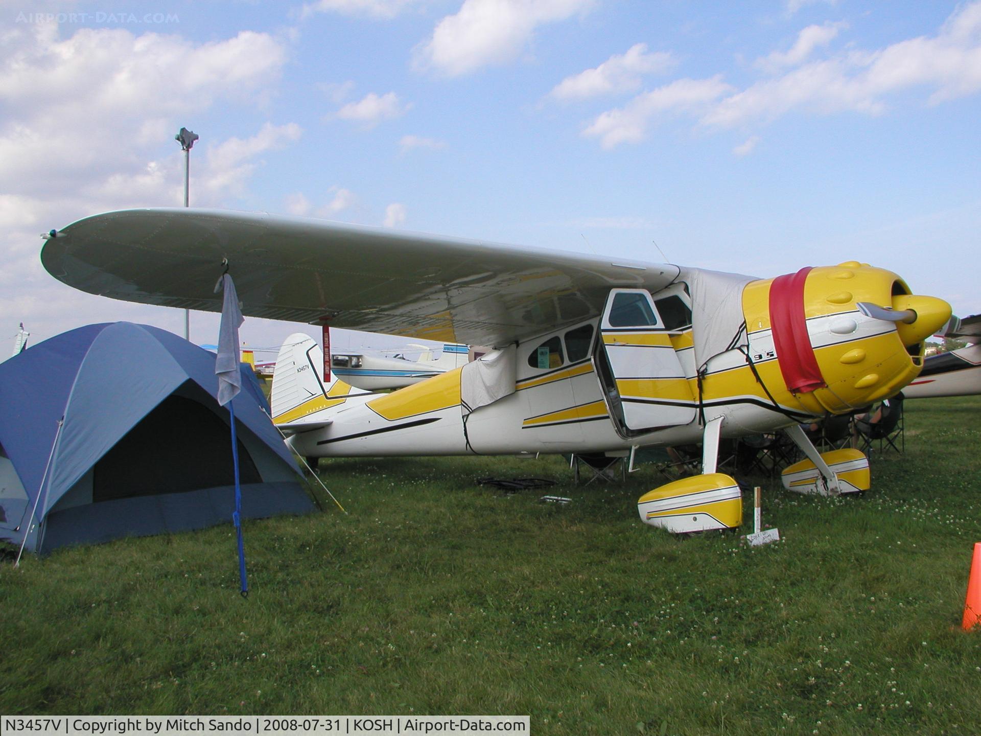 N3457V, 1948 Cessna 195 C/N 7154, EAA AirVenture 2008.