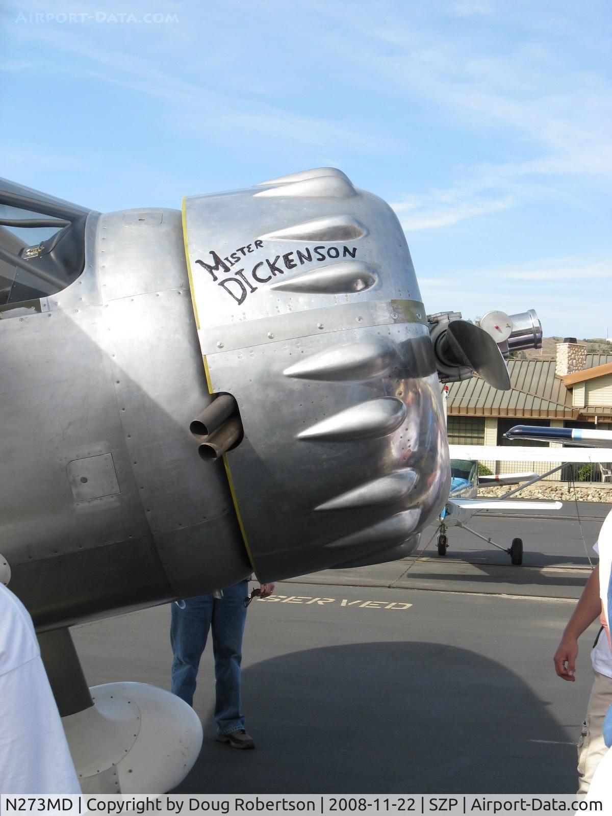 N273MD, 2008 Dickenson Howard DGA-21 (Replicate) C/N 001, Dickenson Howard DGA-21 'Mister Dickenson', P&W R-1340-57 Wasp 600 Hp, bump cowling post-First Flight 22 Nov. 2008