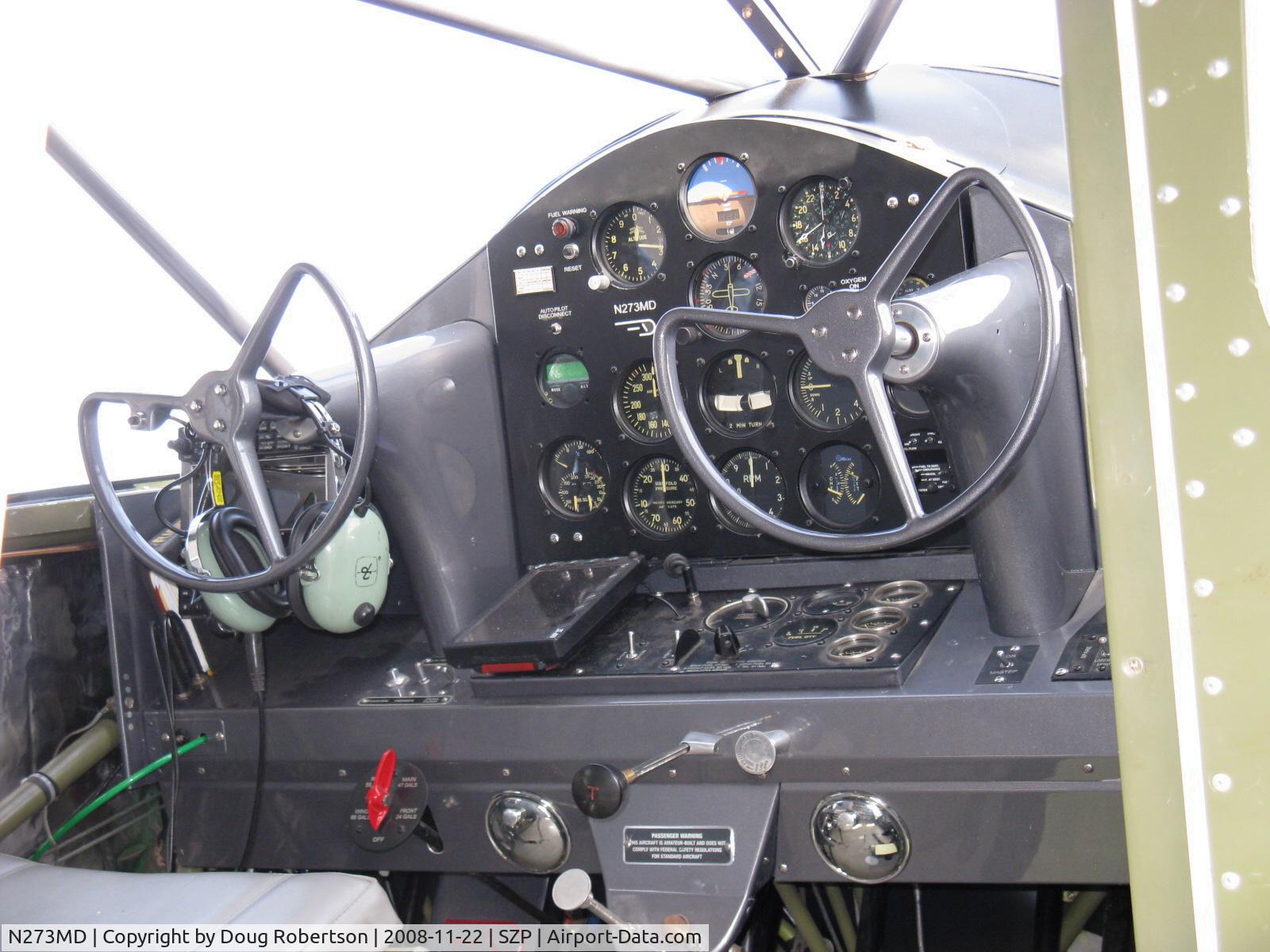 N273MD, 2008 Dickenson Howard DGA-21 (Replicate) C/N 001, Dickenson Howard DGA-21 'Mister Dickenson', P&W R-1340-57 Wasp 600 Hp, panel, post-First Flight 22 Nov. 2008