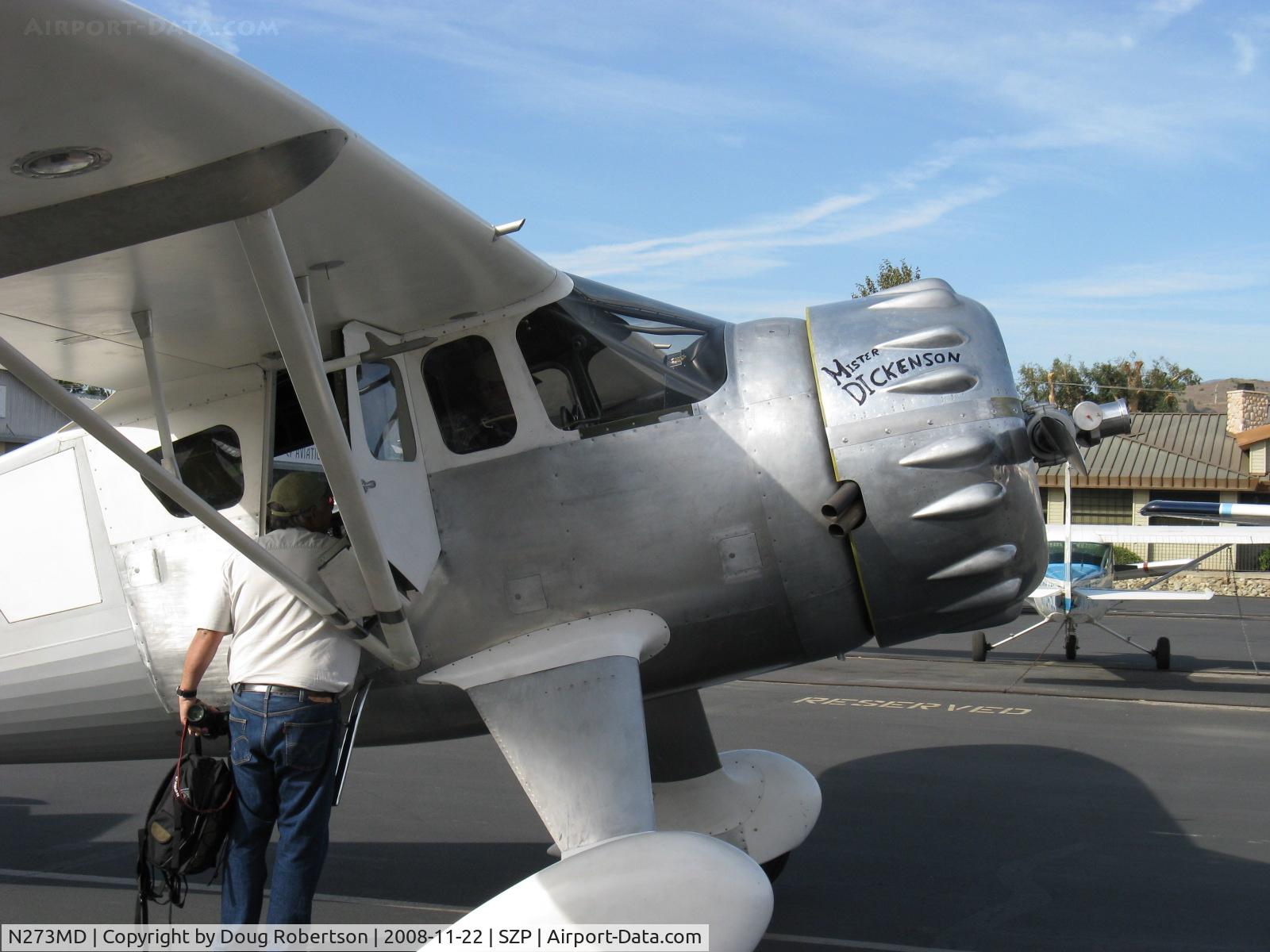 N273MD, 2008 Dickenson Howard DGA-21 (Replicate) C/N 001, Dickenson Howard DGA-21 'Mister Dickenson', P&W R-1340-57 Wasp 600 Hp, 9 & 1/2 years in build, post-First Flight 22 Nov. 2008, first congratulations to builder/pilot