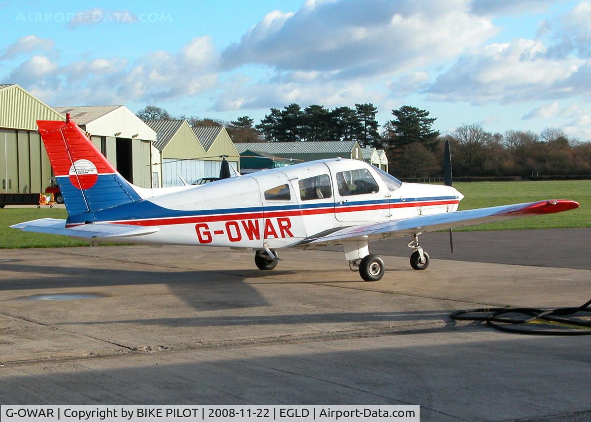 G-OWAR, 1986 Piper PA-28-161 Cherokee Warrior II C/N 28-8616054, PARKED AT THE FUEL PUMP
