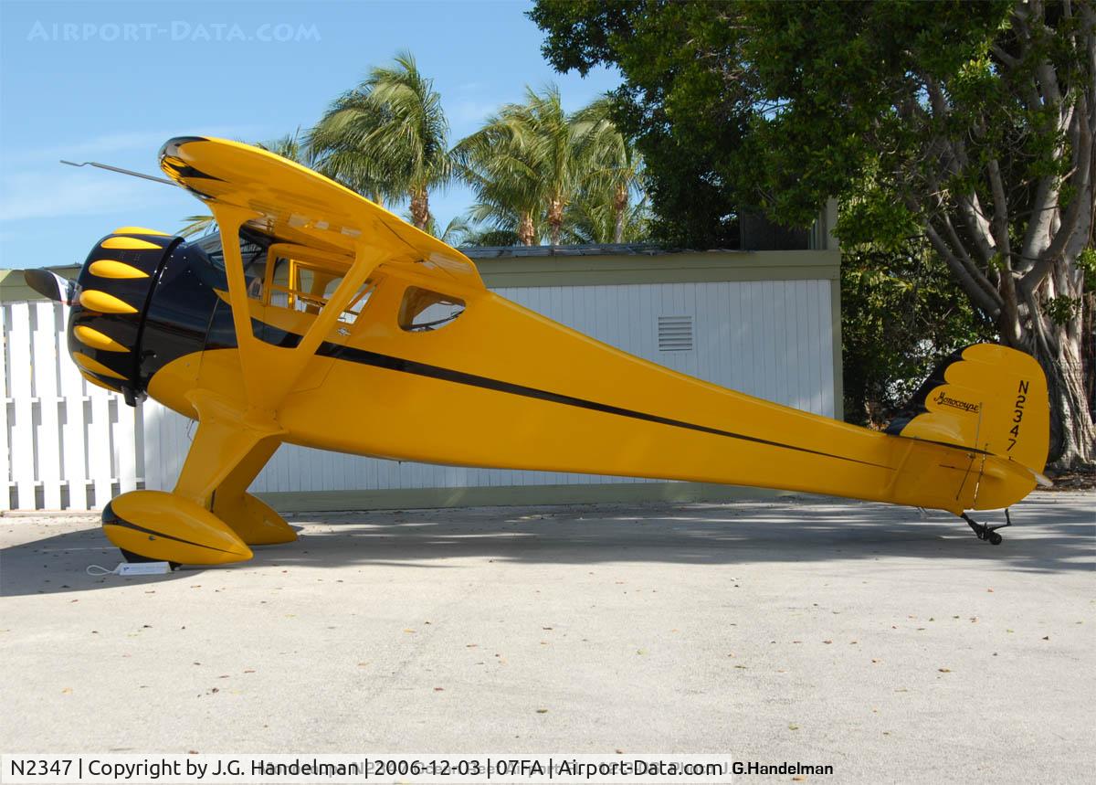 N2347, 1933 Monocoupe 110 Special C/N 5W-641, at Ocean Reef Airport