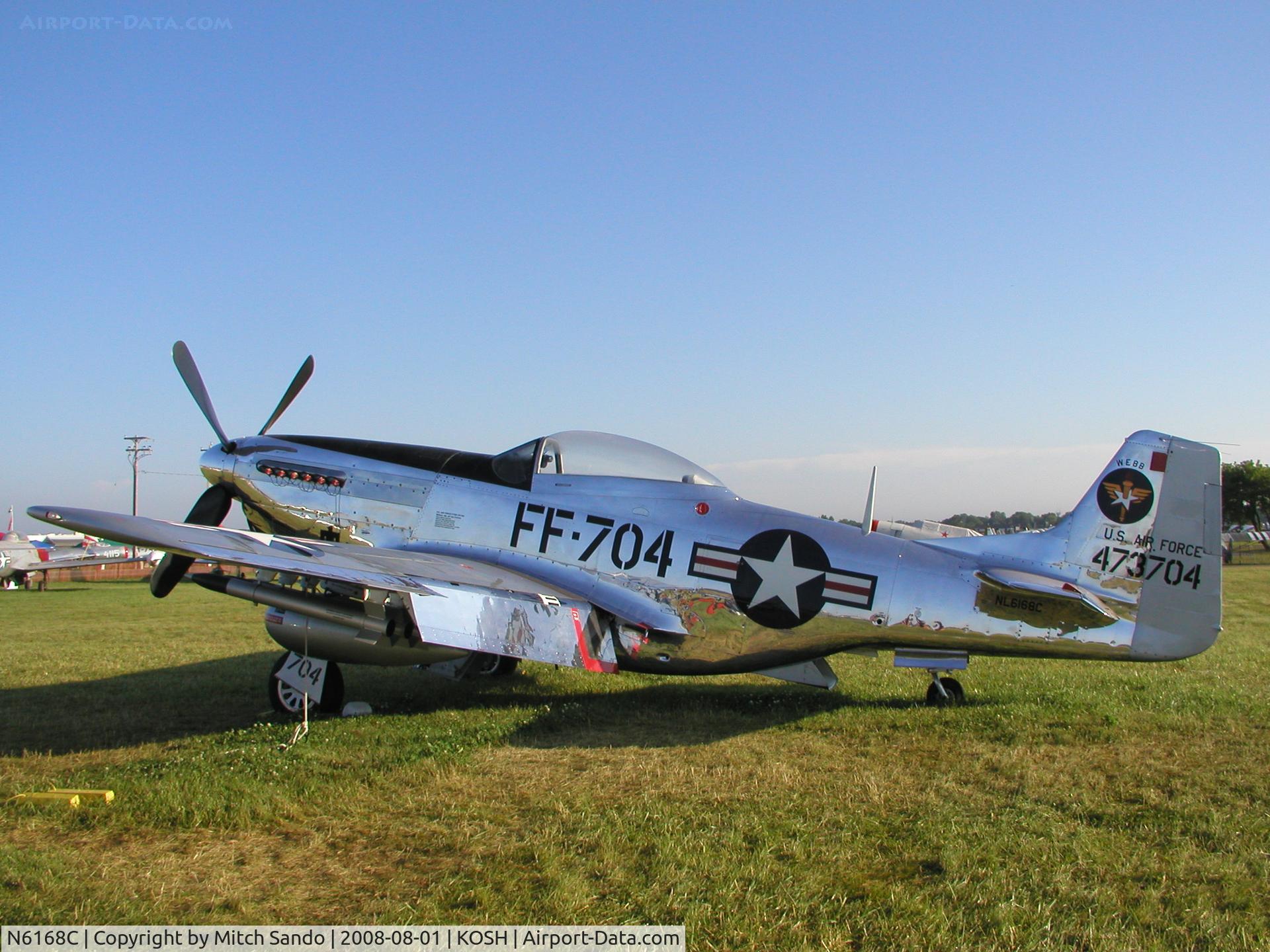 N6168C, 1944 North American P-51D Mustang C/N 44-73704, EAA AirVenture 2008.