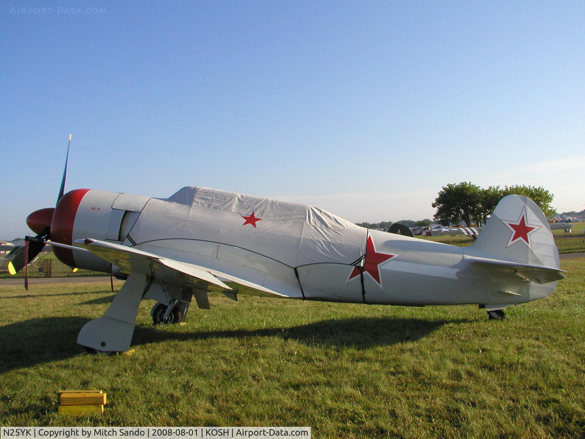 N25YK, 1955 Yakovlev Yak-11 C/N 25 III/25, EAA AirVenture 2008.