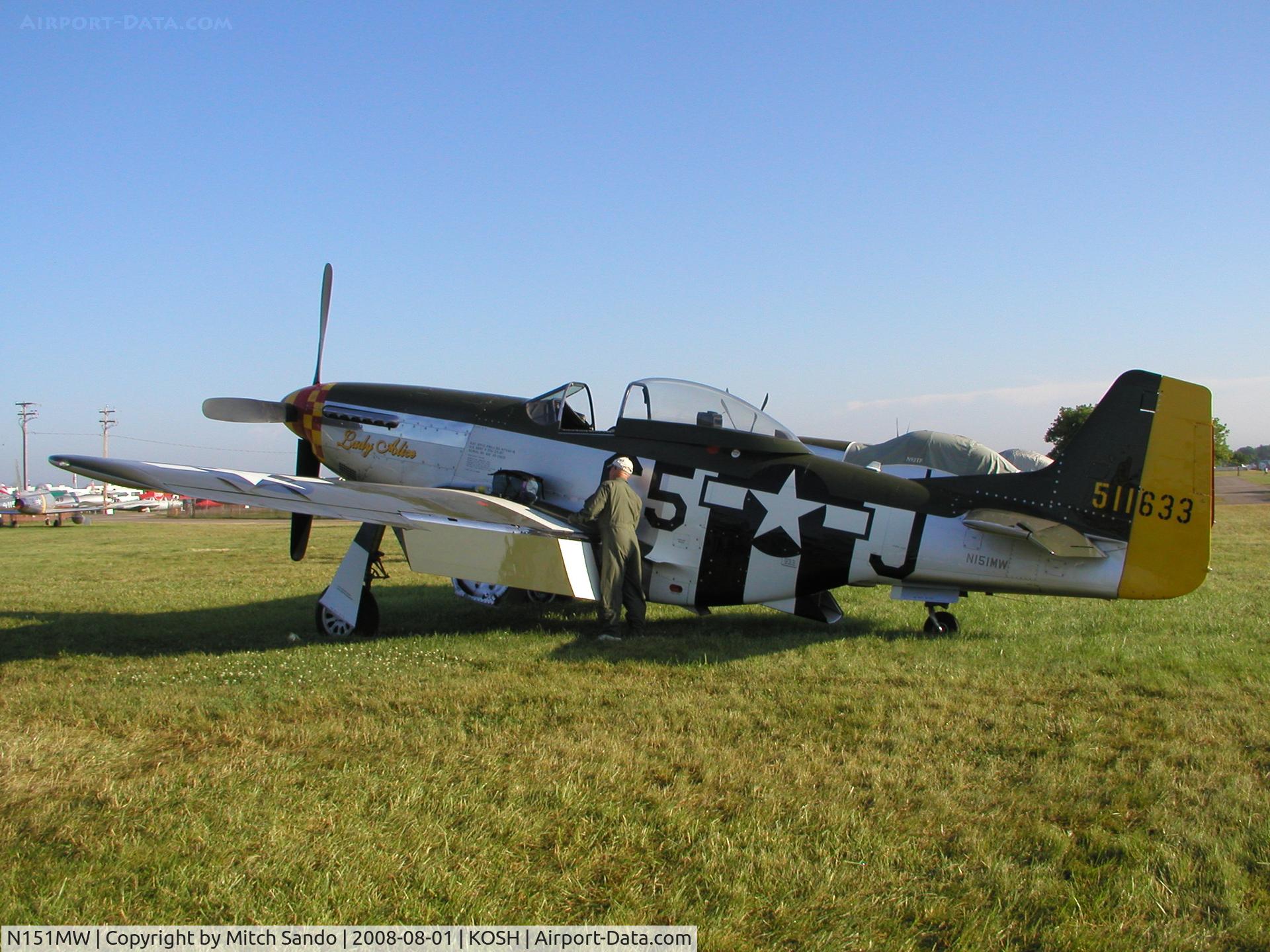 N151MW, 1945 North American P-51D Mustang C/N 124-48386, EAA AirVenture 2008.
