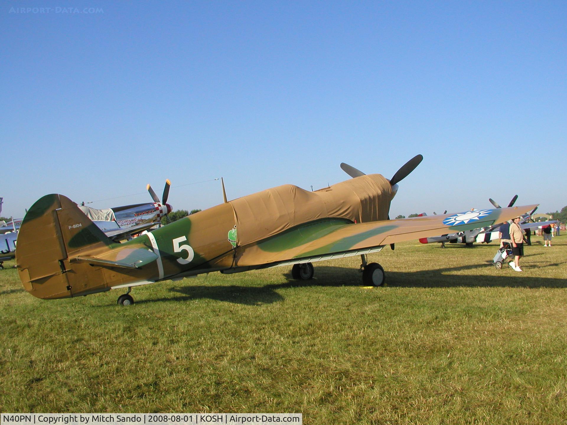 N40PN, 1944 Curtiss P-40N Warhawk C/N 33109, EAA AirVenture 2008.