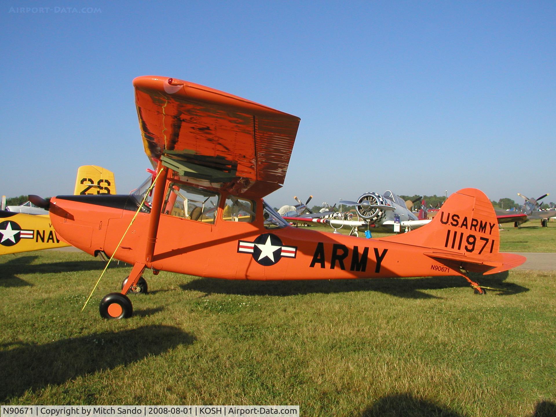 N90671, 1951 Cessna O-1A Bird Dog C/N 22285, EAA AirVenture 2008.