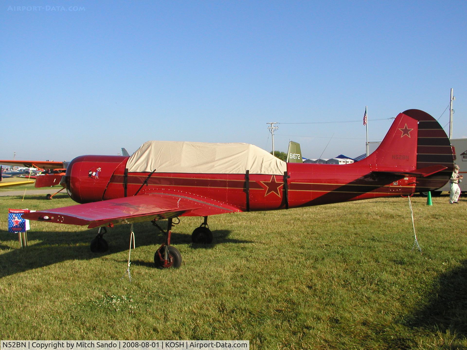 N52BN, 1993 Yakovlev Yak-52 C/N 9311705, EAA AirVenture 2008.