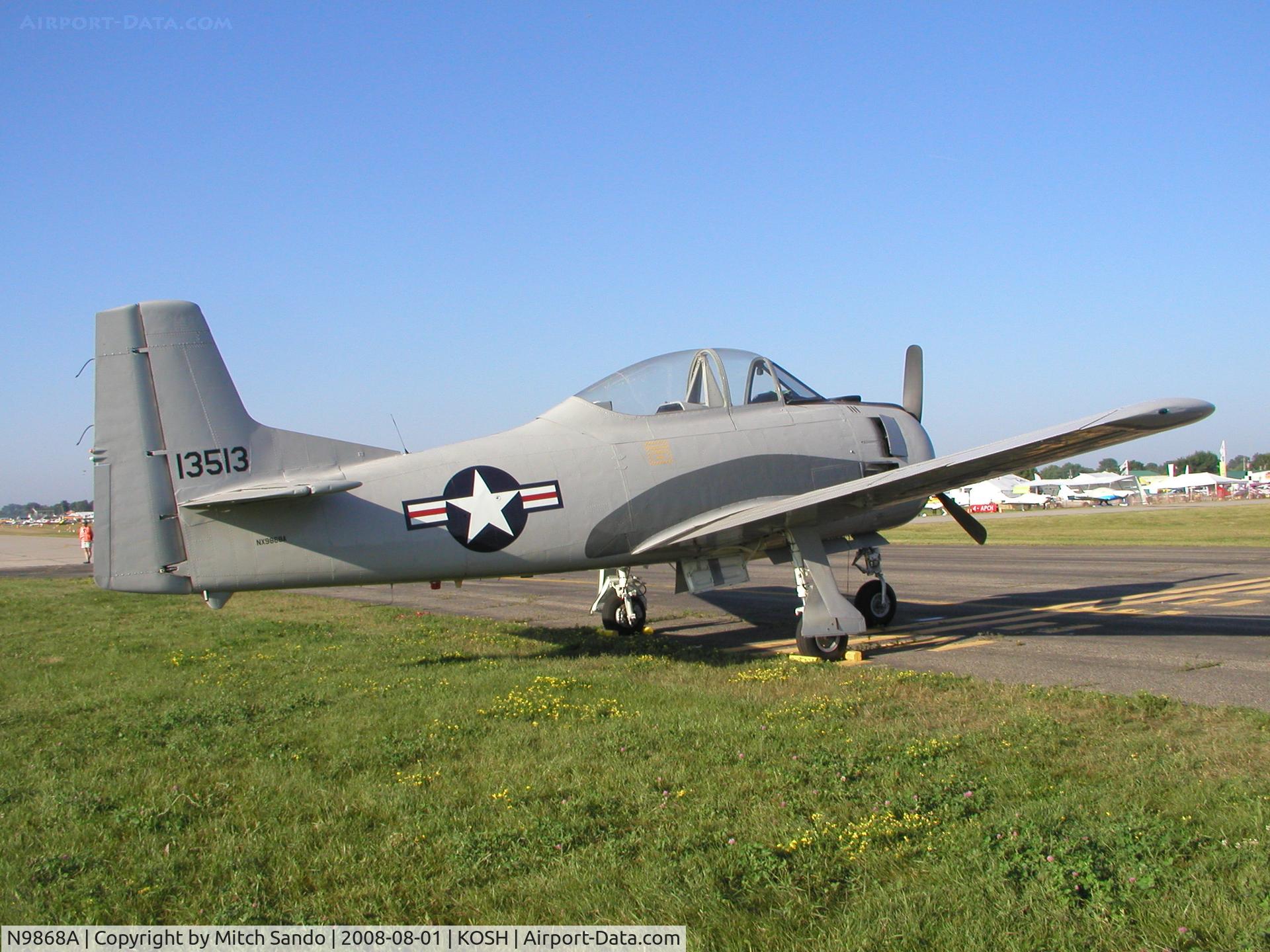 N9868A, 1951 North American T-28D Trojan C/N 174-51 (51-3513), EAA AirVenture 2008.