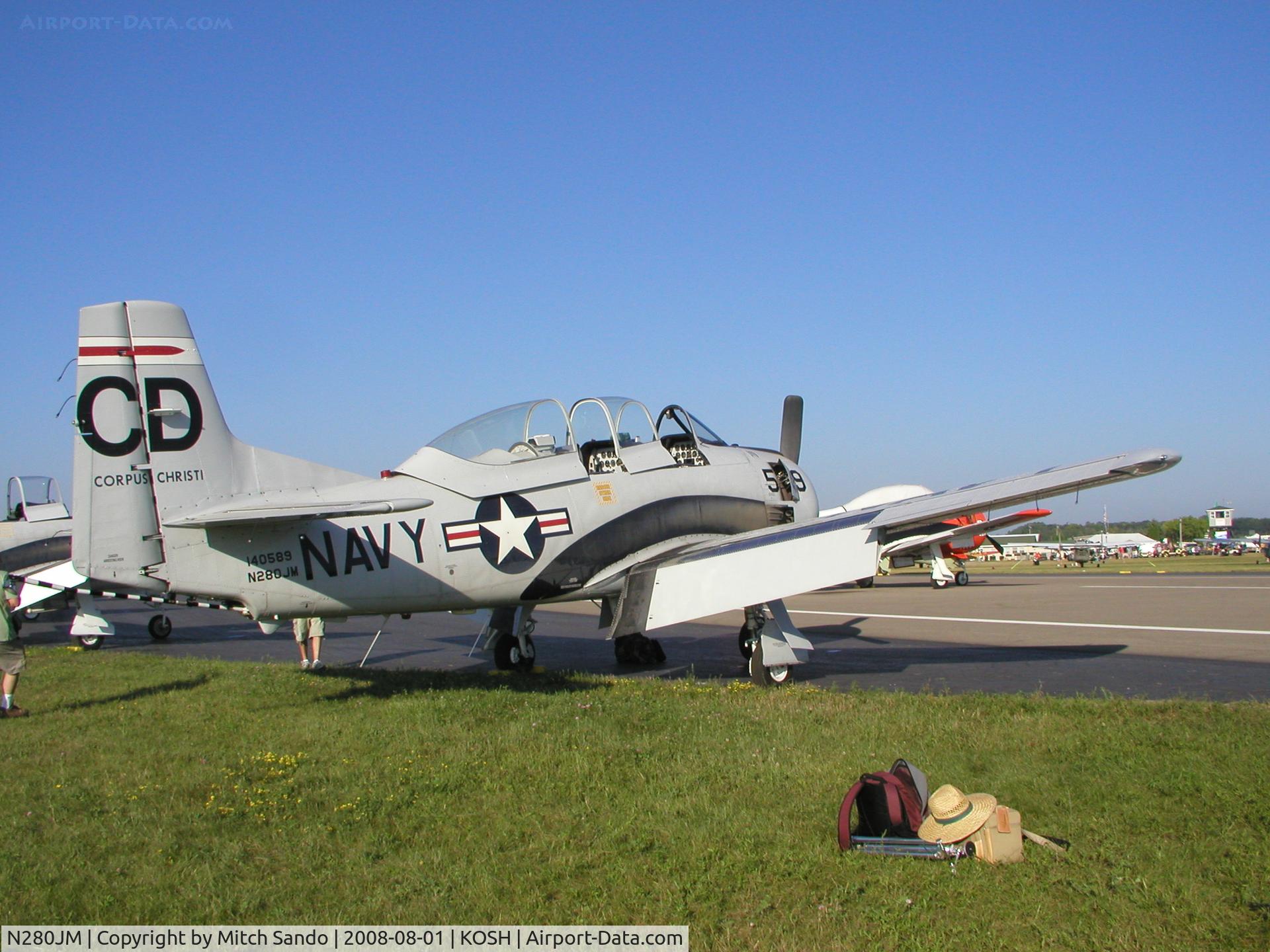 N280JM, North American T-28C Trojan Trojan C/N 226-166, EAA AirVenture 2008.