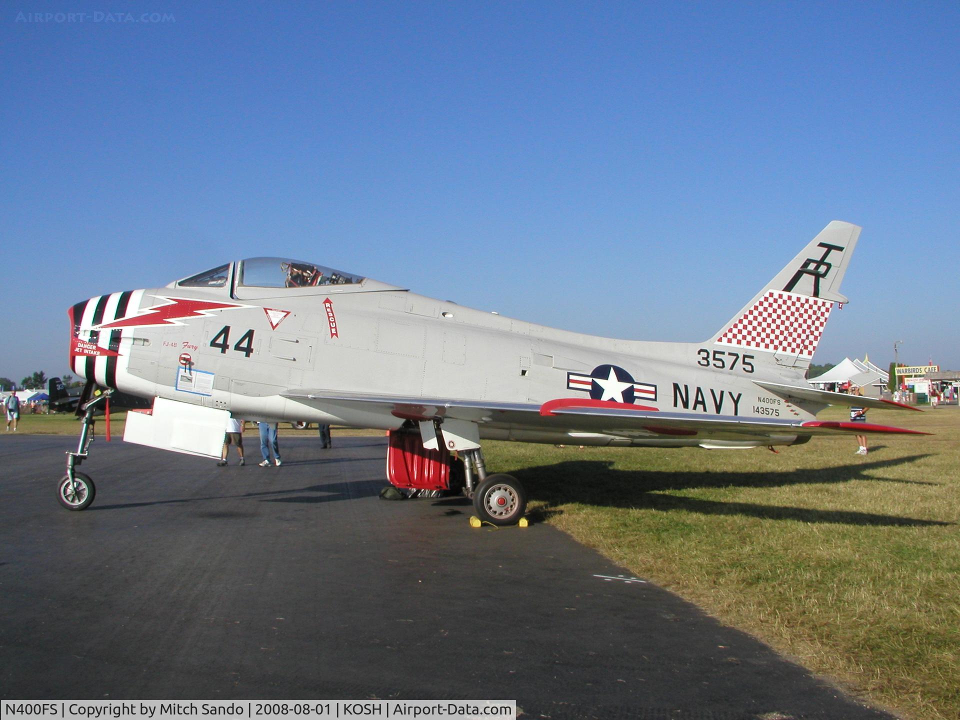 N400FS, 1958 North American AF-1E Fury C/N 244-83, EAA AirVenture 2008.