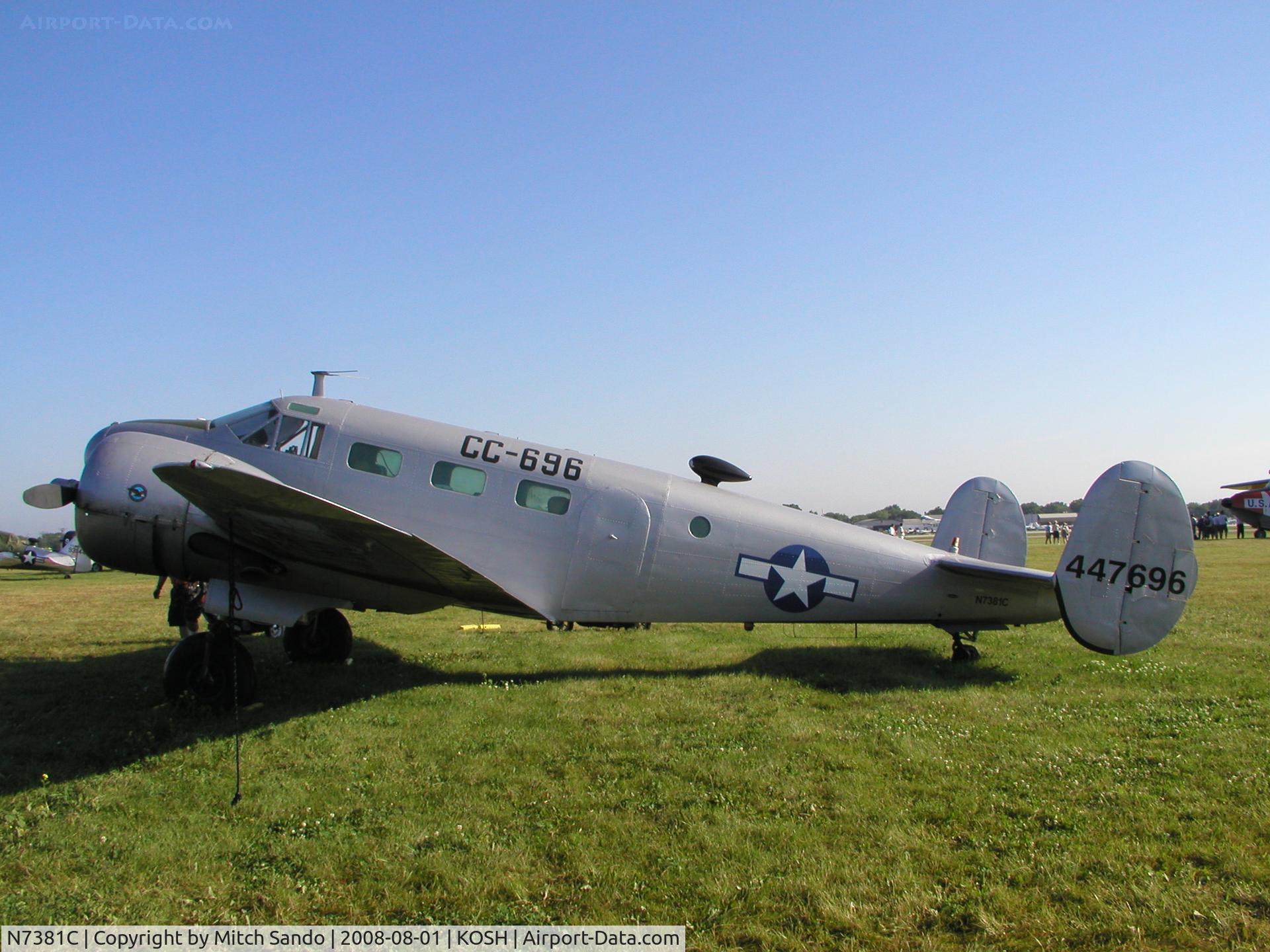 N7381C, 1944 Beech C18S C/N 8104, EAA AirVenture 2008.