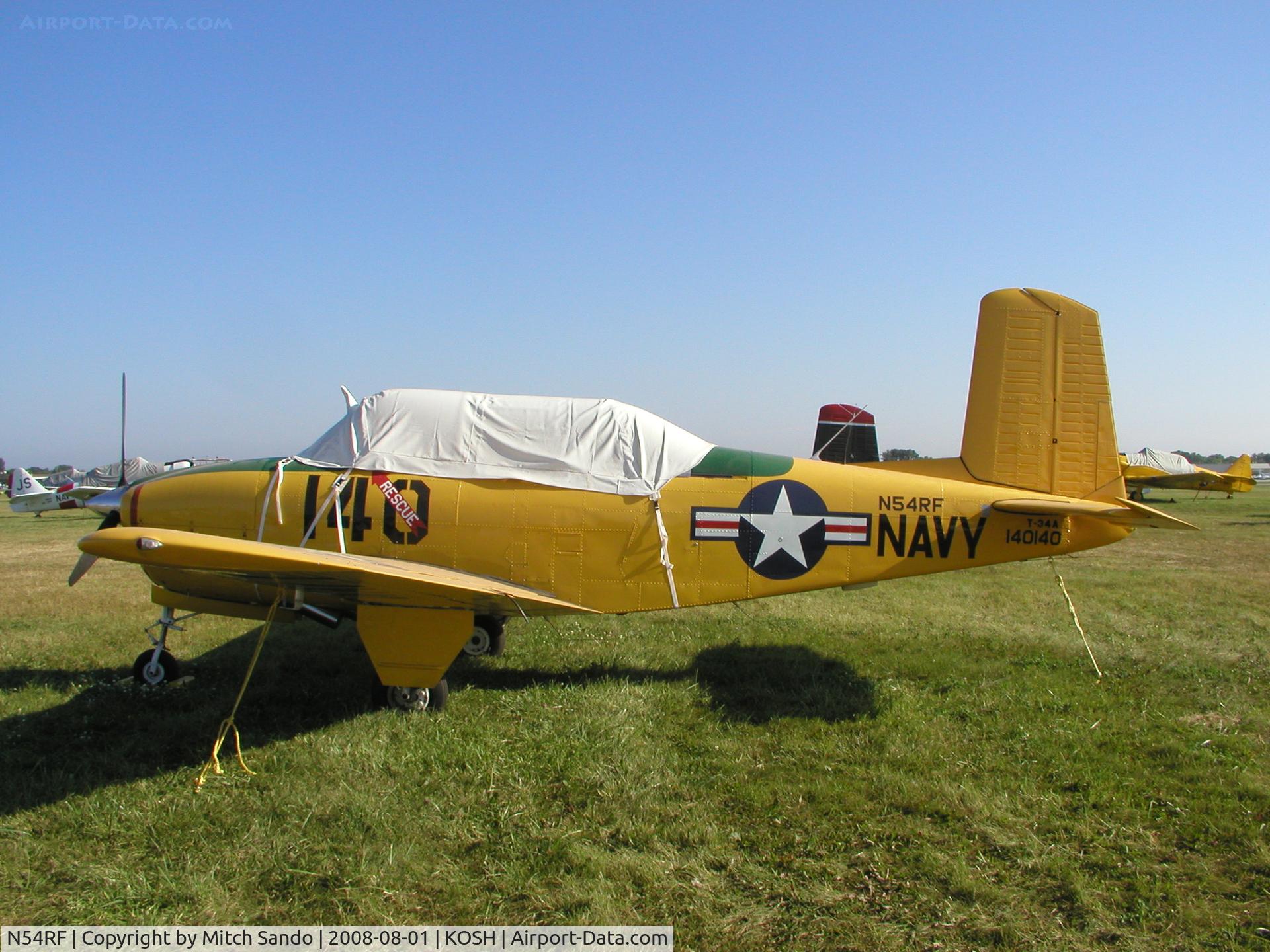 N54RF, 1957 Beech T-34A (A45) Mentor Mentor C/N G-140, EAA AirVenture 2008.