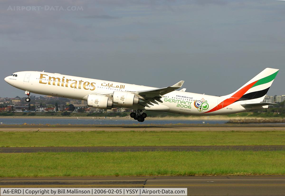 A6-ERD, Airbus A340-541 C/N 520, Away to NZCH as EK413, then to DBX via YSSY