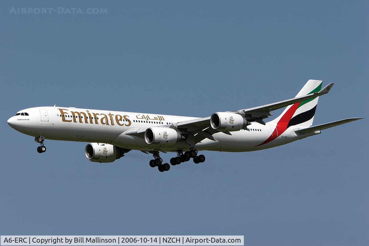 A6-ERC, 2003 Airbus A340-541 C/N 485, Approach to 02