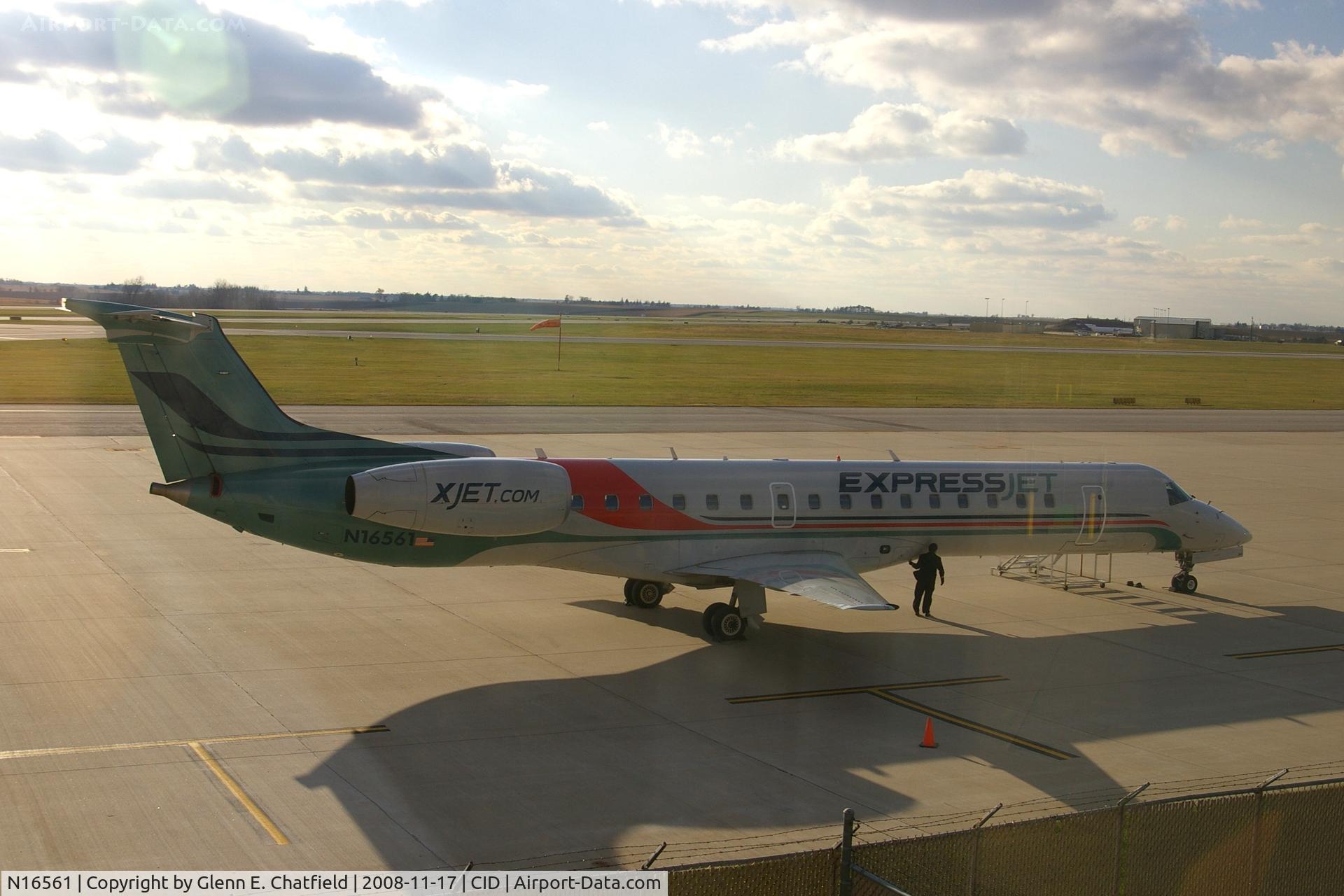 N16561, 2002 Embraer ERJ-145LR (EMB-145LR) C/N 145610, Parked in front of the control tower