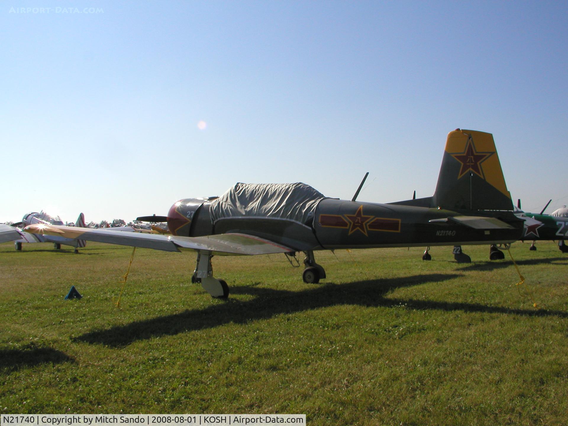 N21740, 1991 Nanchang CJ-6 C/N 3932005, EAA AirVenture 2008.