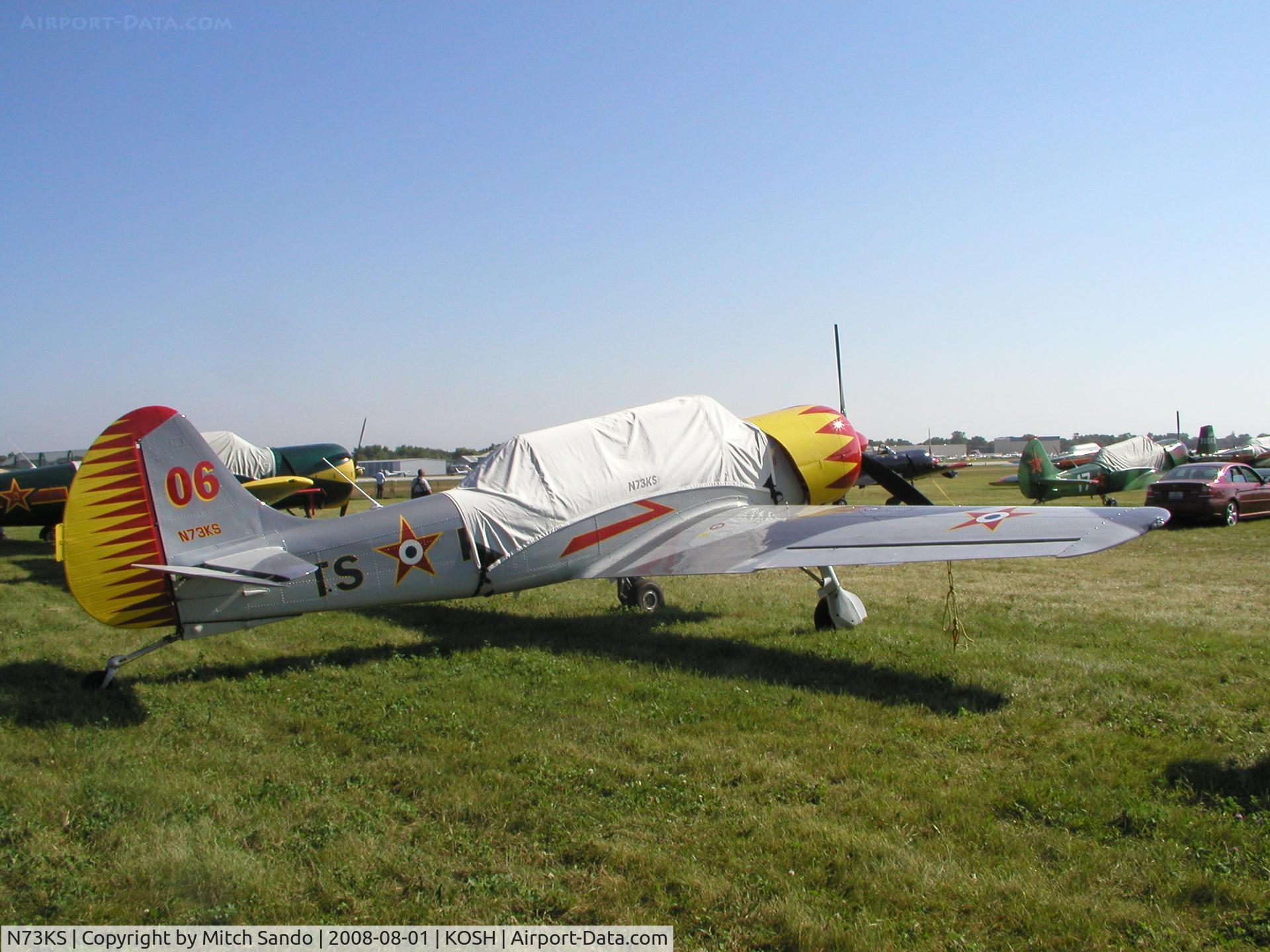 N73KS, 2001 Yakovlev (Aerostar) Yak-52TW C/N 0112230, EAA AirVenture 2008.