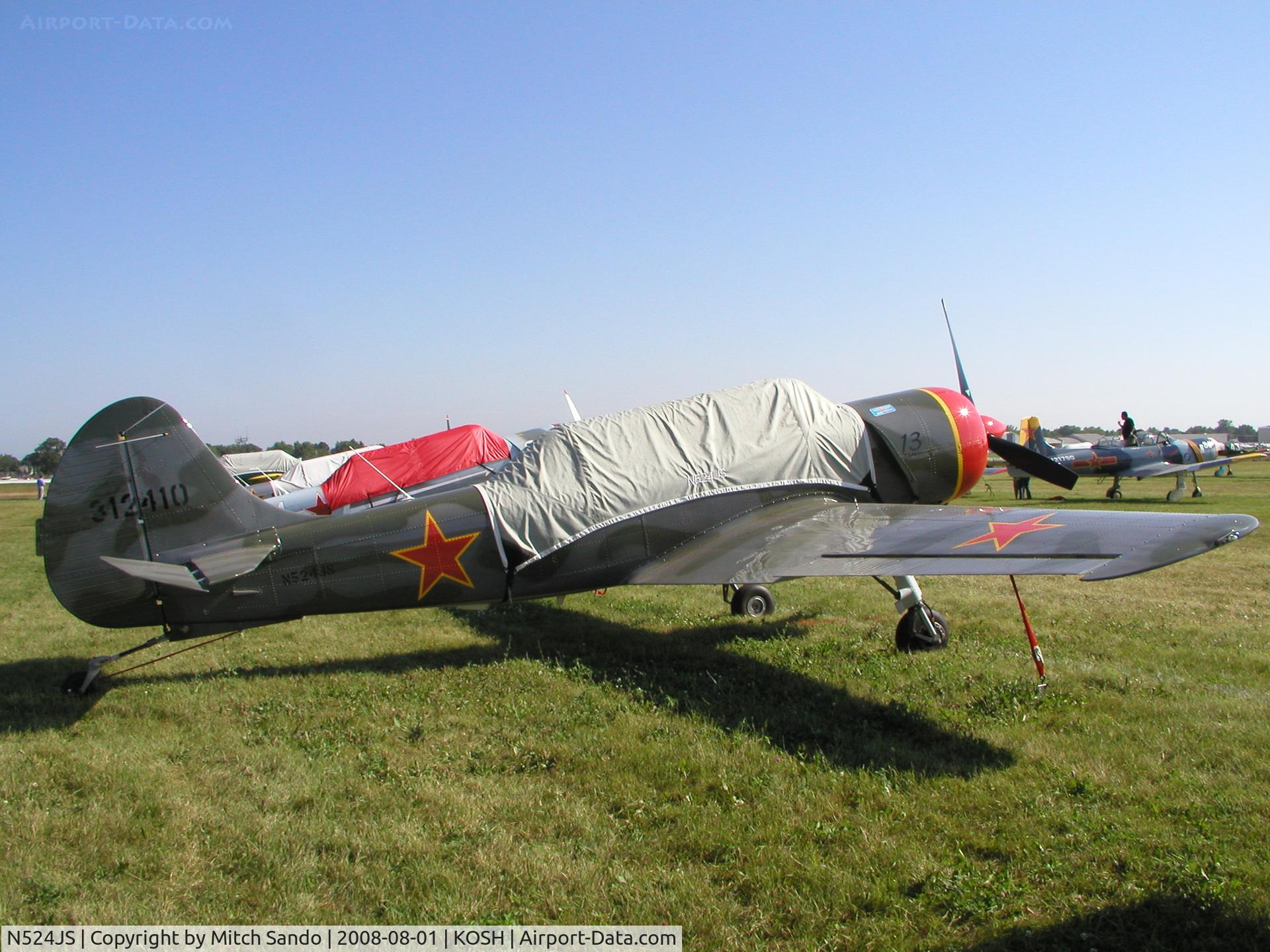 N524JS, 2003 Yakovlev (Aerostar) Yak-52TW C/N 0312410, EAA AirVenture 2008.