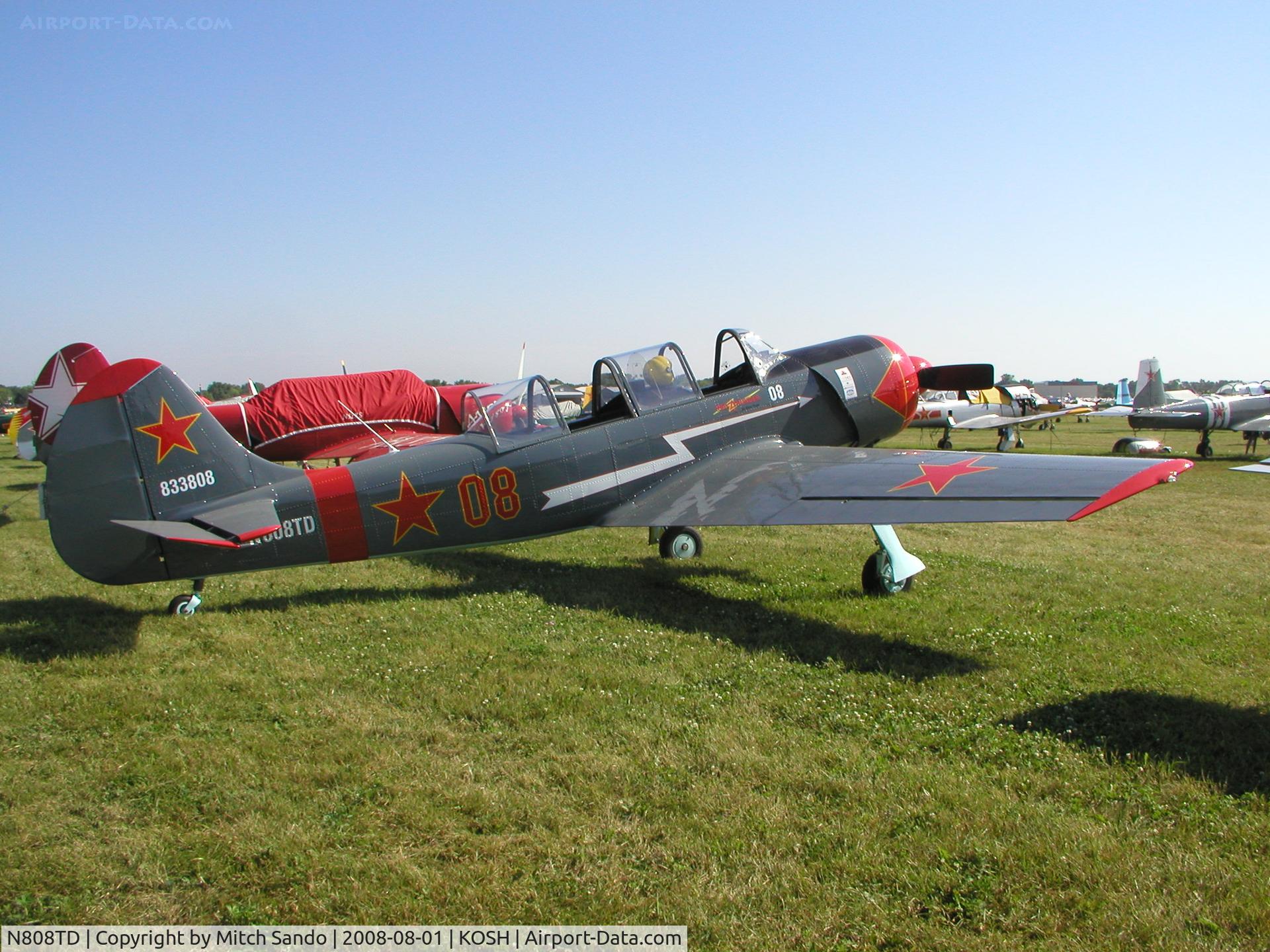 N808TD, Yakovlev (Aerostar) Yak-52 C/N 833808, EAA AirVenture 2008.