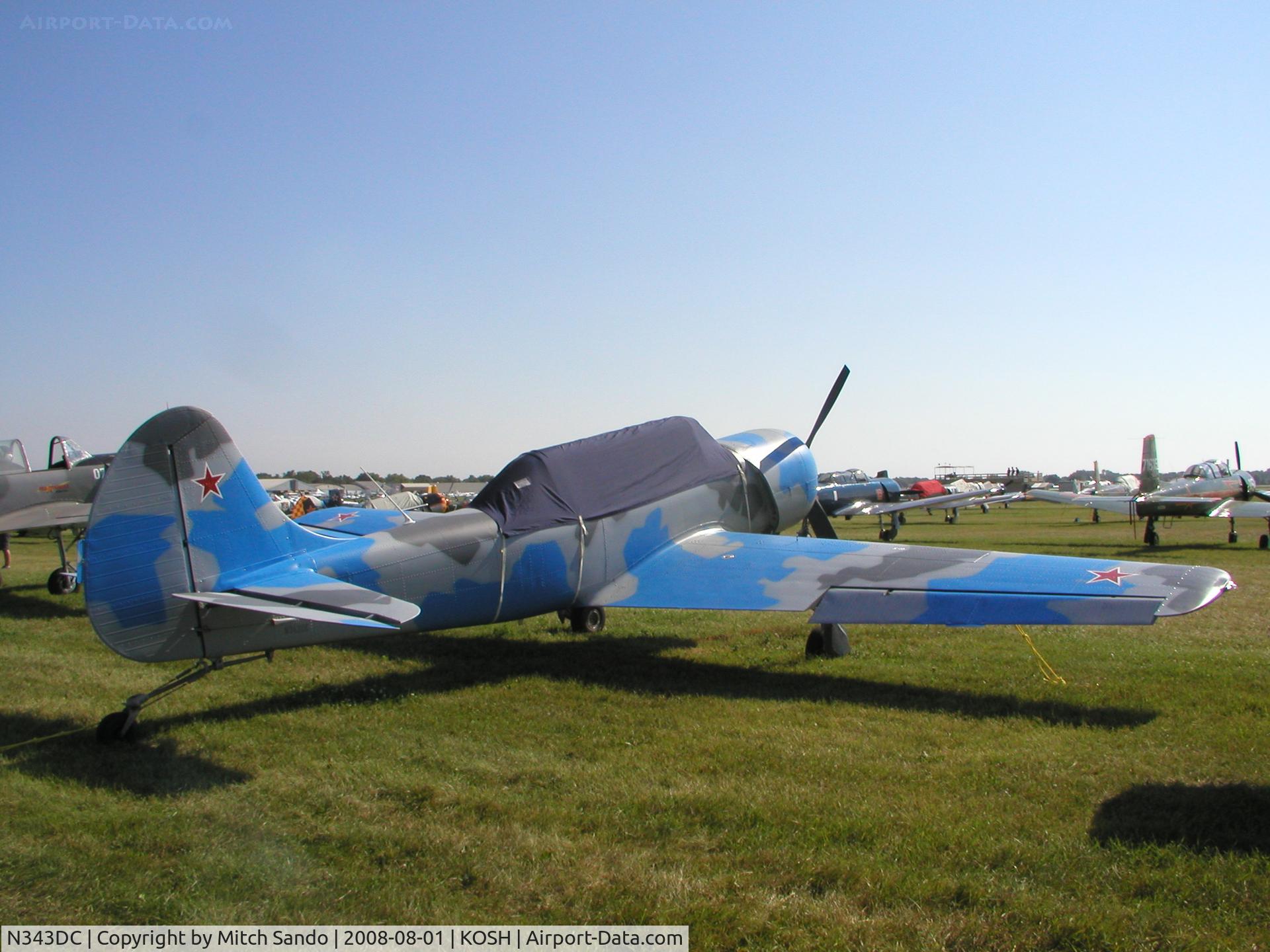 N343DC, 2004 Yakovlev (Aerostar) Yak-52TW C/N 0412508, EAA AirVenture 2008.
