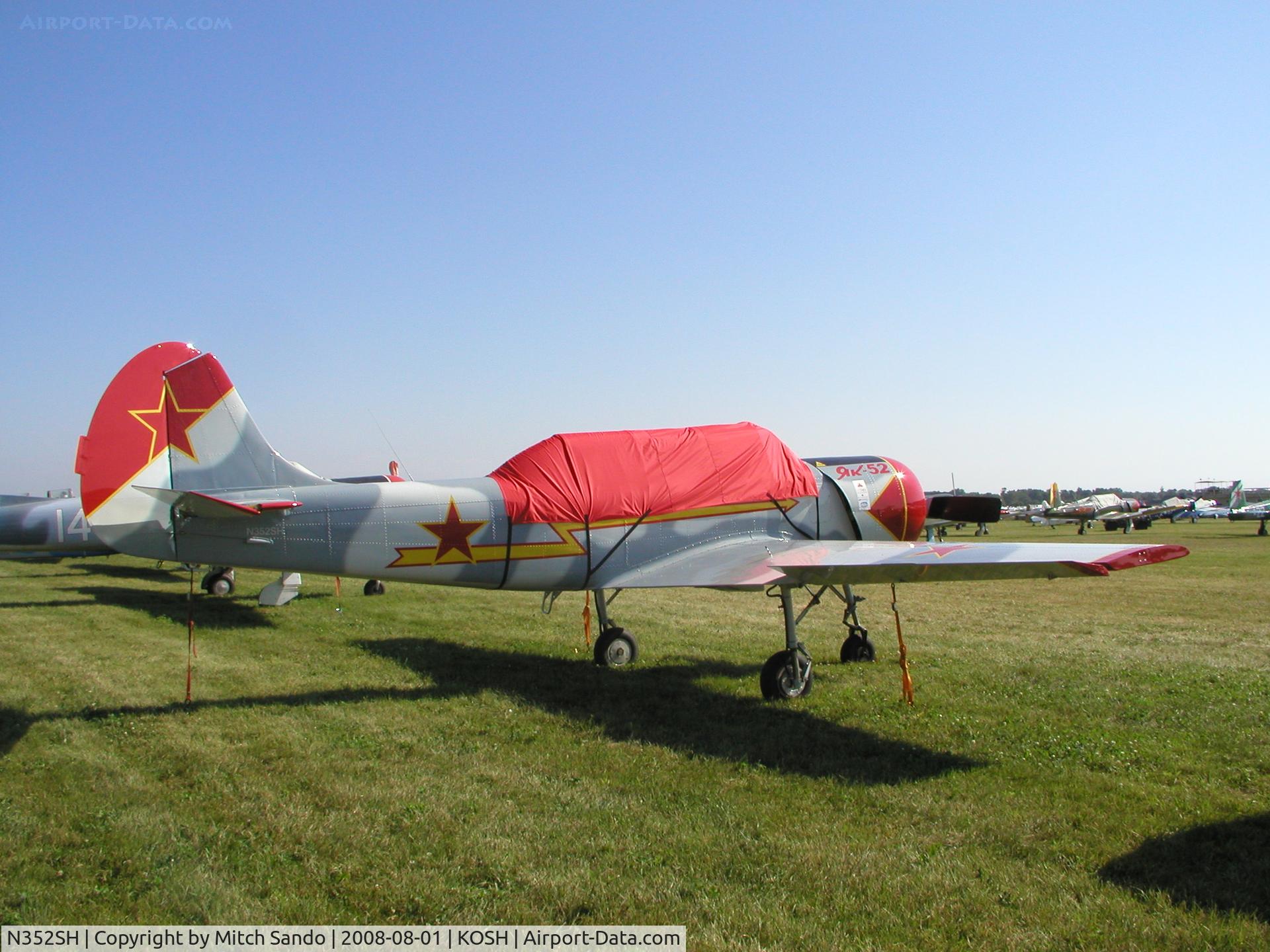 N352SH, 1985 Yakovlev (Aerostar) Yak-52 C/N 855704, EAA AirVenture 2008.