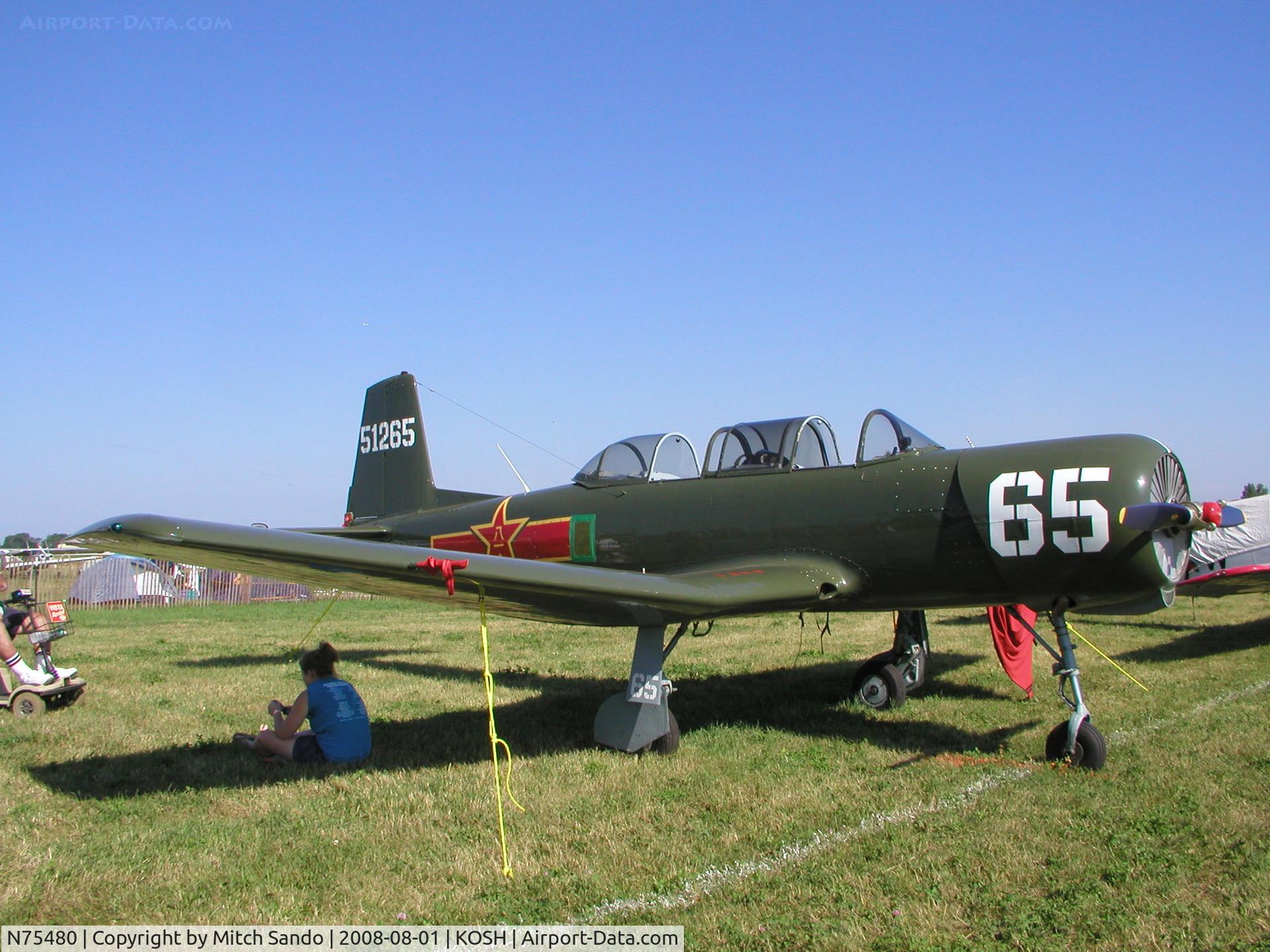 N75480, 1974 Nanchang CJ-6A C/N 2951265, EAA AirVenture 2008.