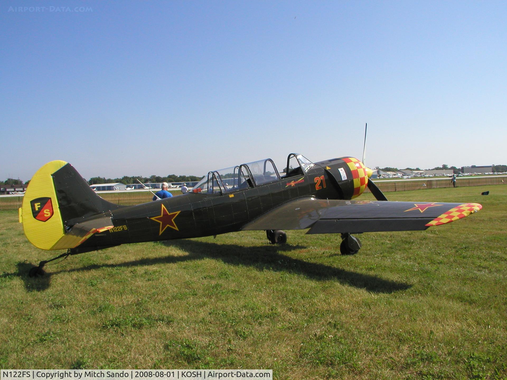 N122FS, 2003 Yakovlev (Aerostar) Yak-52TW C/N 0312408, EAA AirVenture 2008.