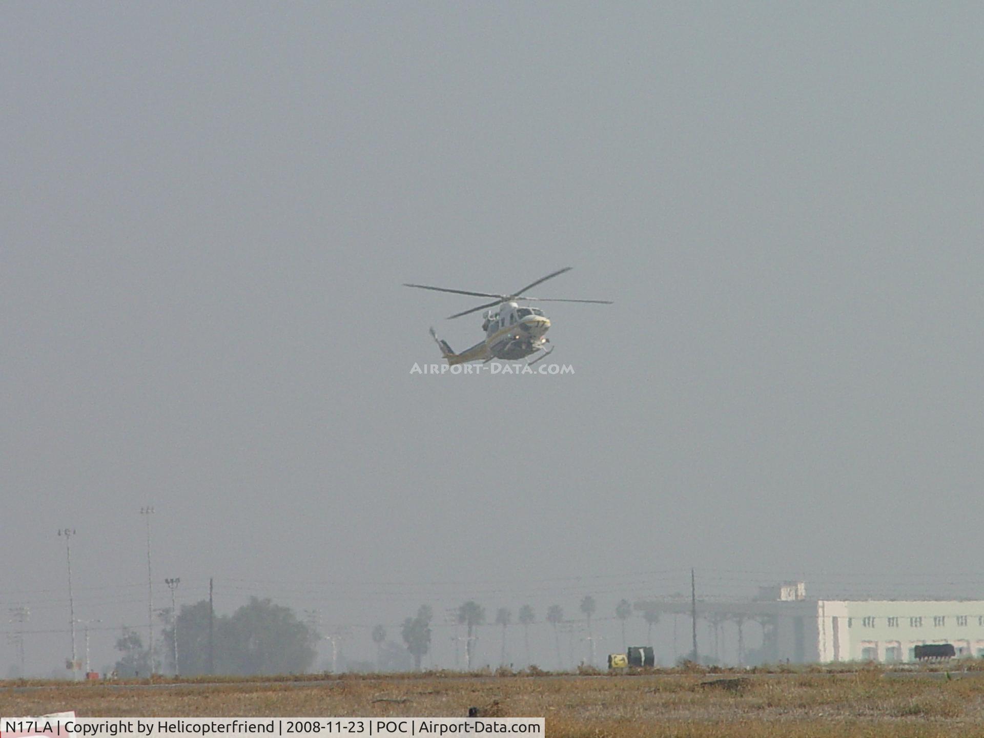 N17LA, 1992 Bell 412 C/N 36044, On final 26L at Brackett