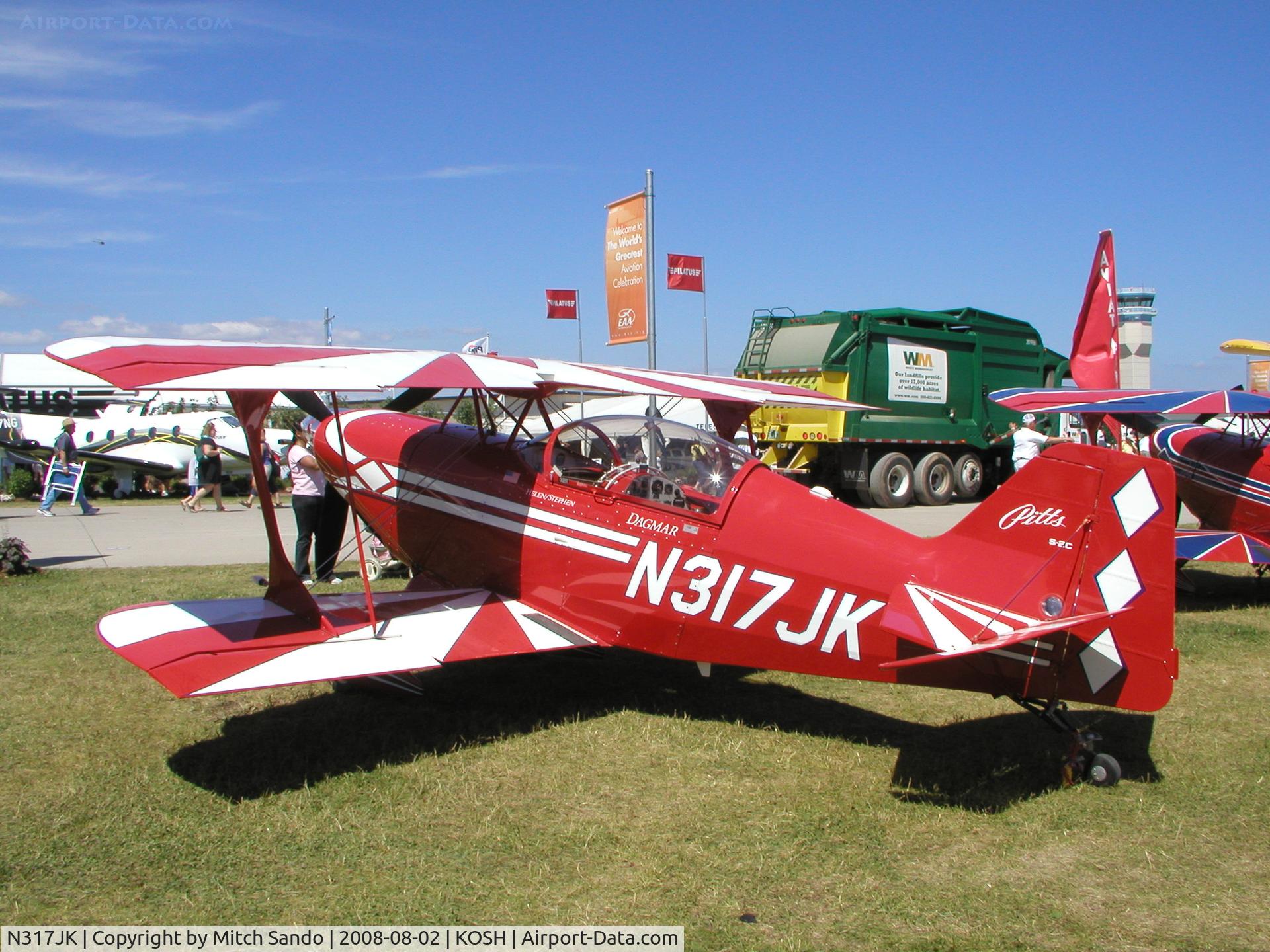 N317JK, 2008 Aviat Pitts S-2C Special C/N 6081, EAA AirVenture 2008.