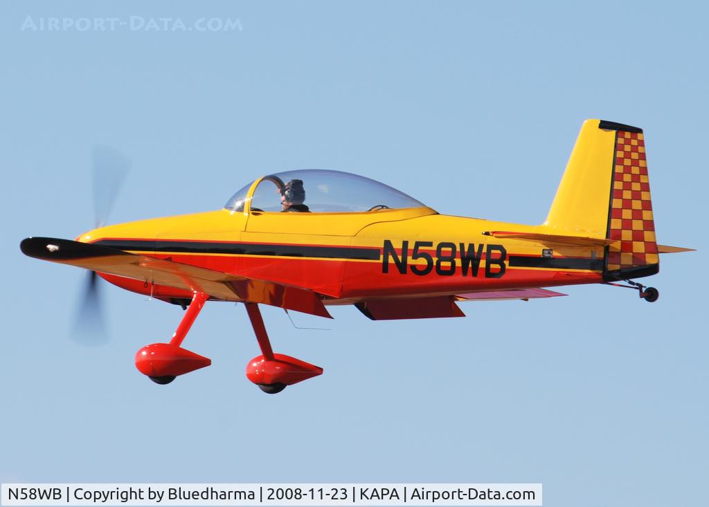 N58WB, 1999 Vans RV-8 C/N 80390, On final approach to 17L.
