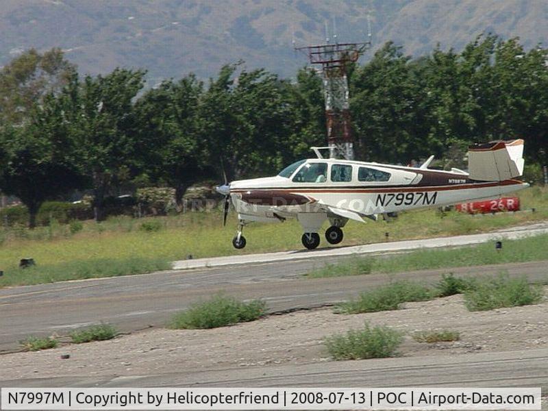 N7997M, 1966 Beech V35 Bonanza C/N D-8277, Touching Down