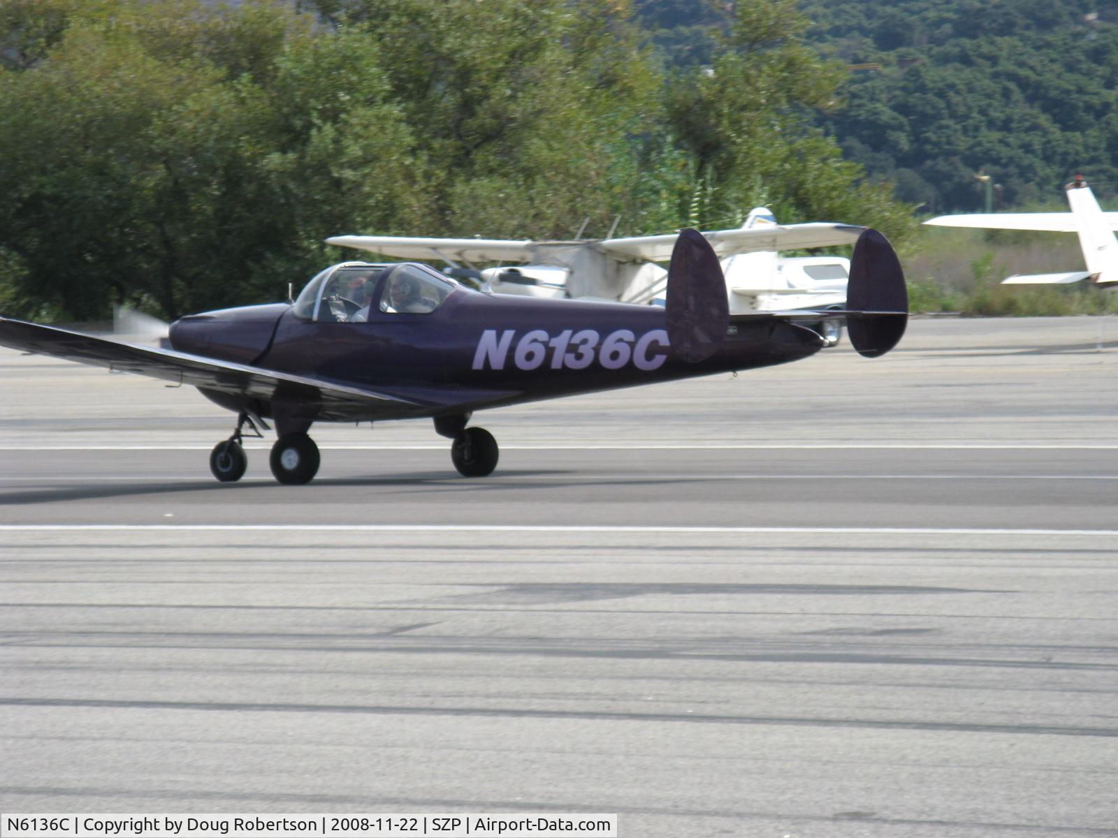 N6136C, 1956 Forney F-1 C/N 5607, 1956 Forney F-1 FORNAIRE AIRCOUPE, Continental C-90-12 95 Hp for takeoff, landing roll Rwy 04